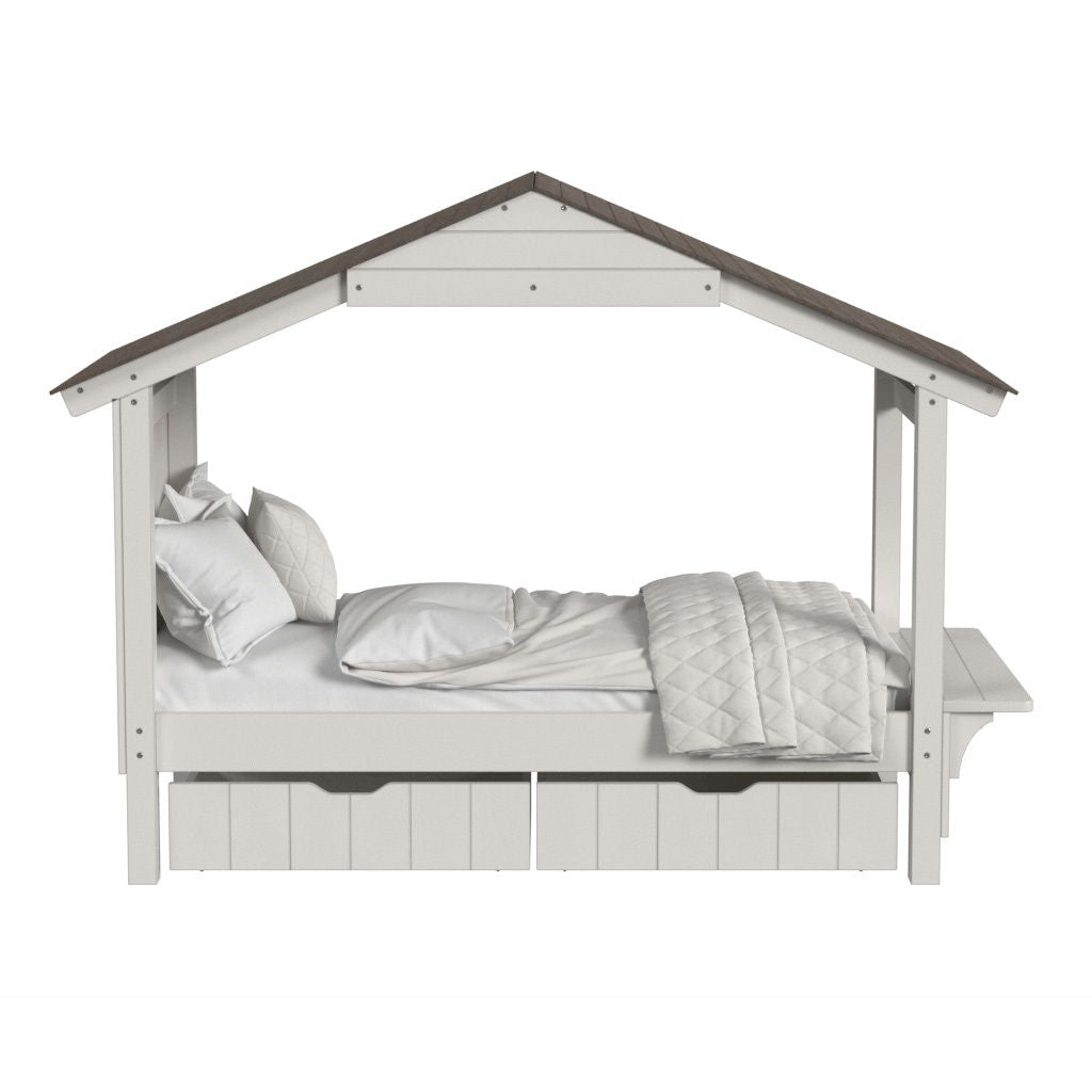 Lodge - Twin Bed With Full Roof - Cookies / Cream