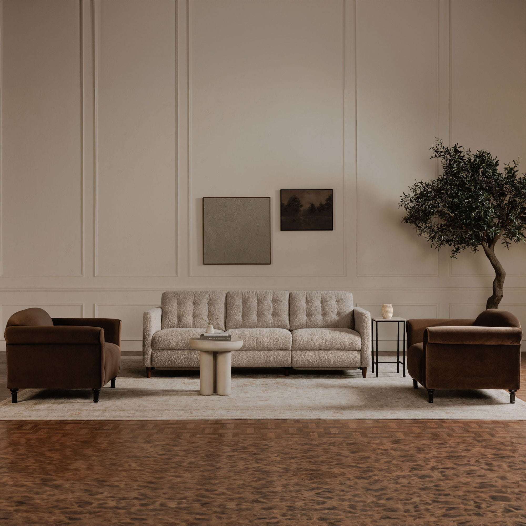 River - Side Table - Botticino Beige