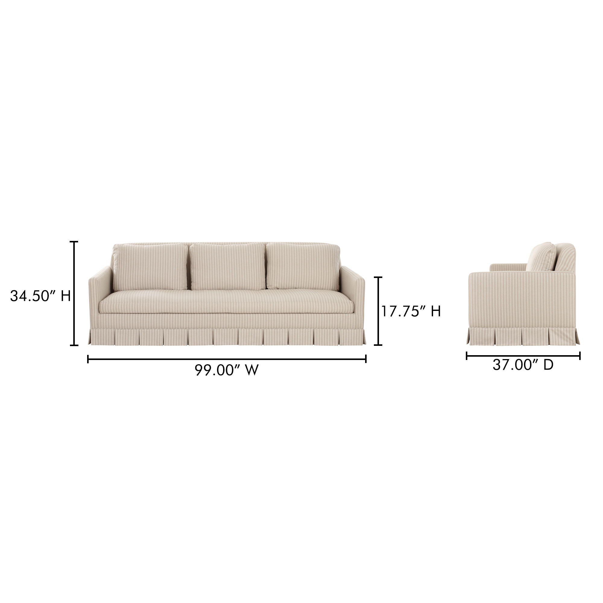 Pellicano - Sofa - Beige Stripe