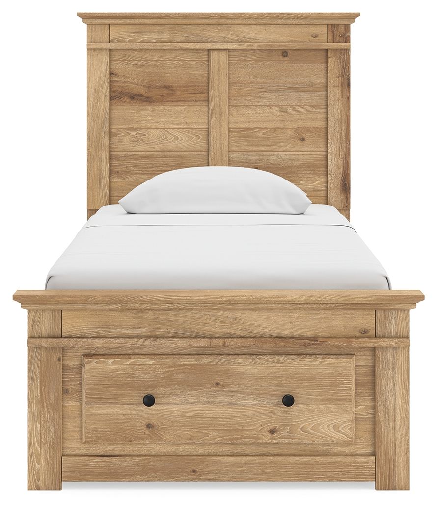 Makidern - Panel Storage Bed With 2 Under Bed Storage Units