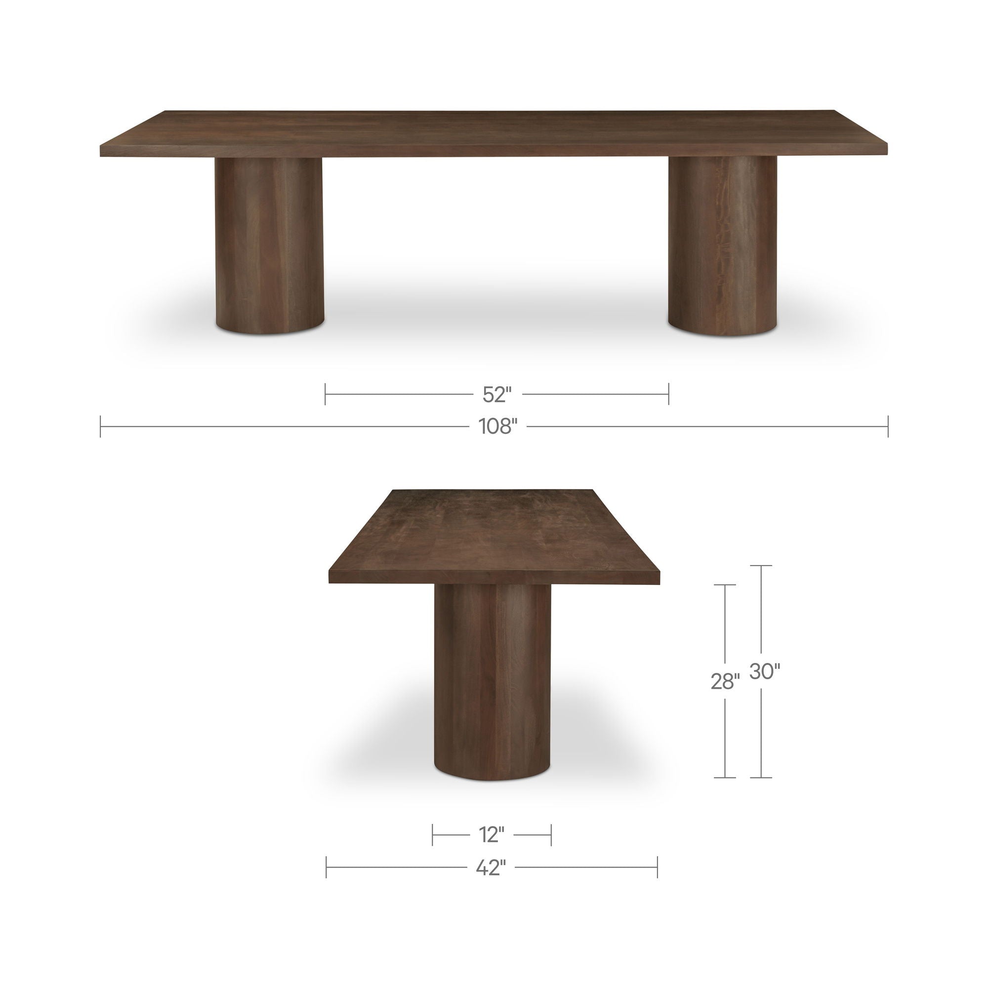 Hadley - Dining Table Small - Warm Brown