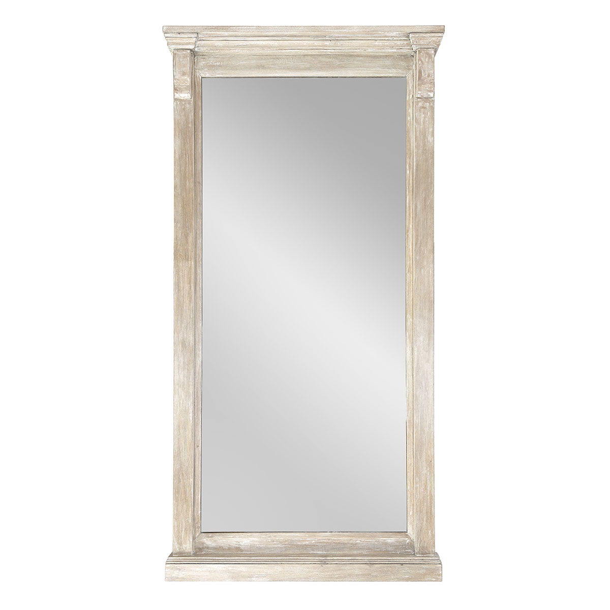 Adelaide - Floor Mirror - Natural White Wash