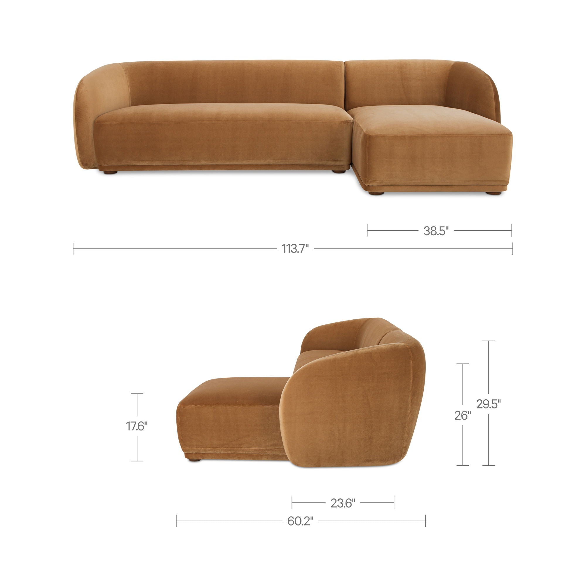 Faye - Right Sectional - Tan