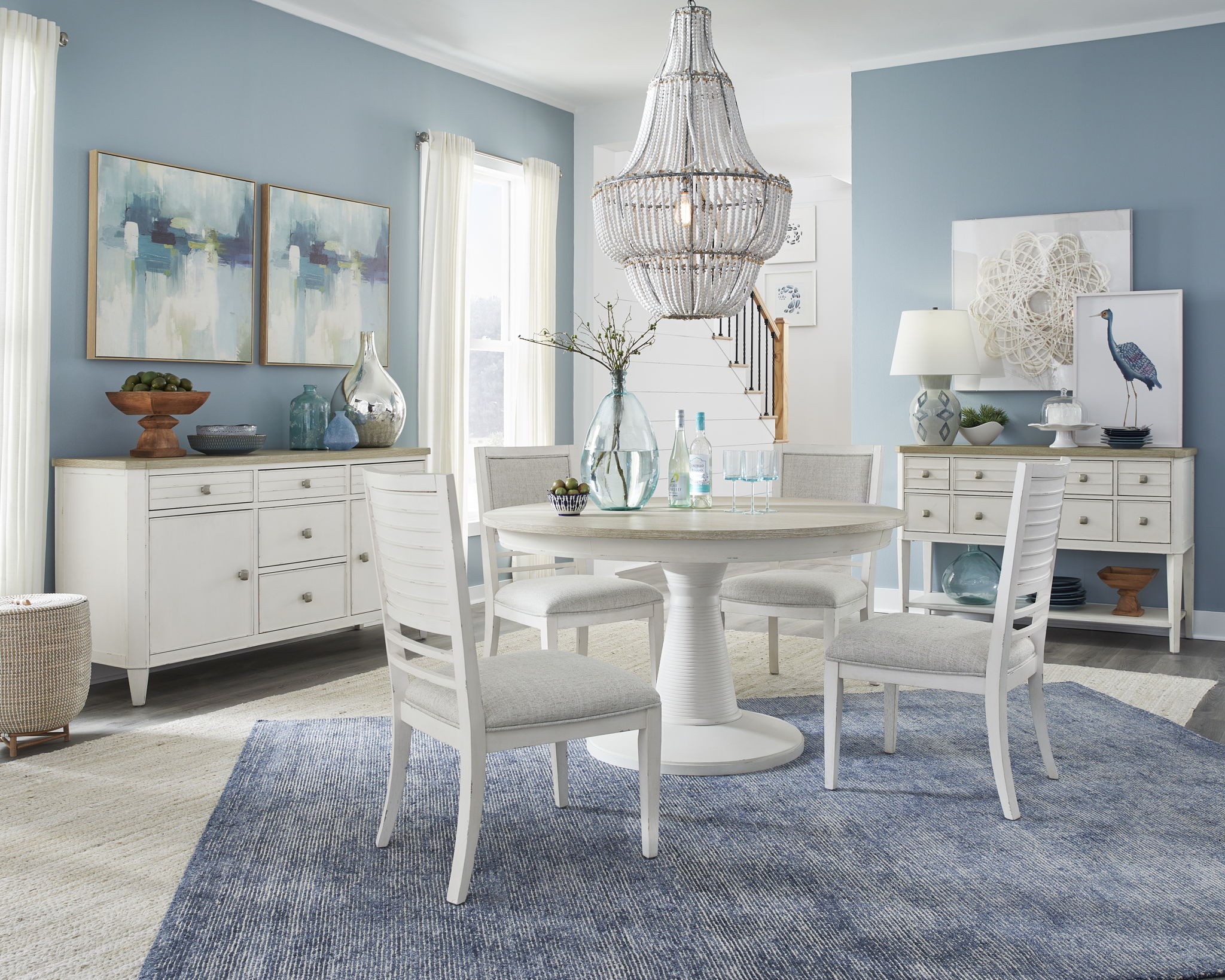 Echo Isles - Extendable 54" Round Dining Table - Sea Pearl And Driftwood