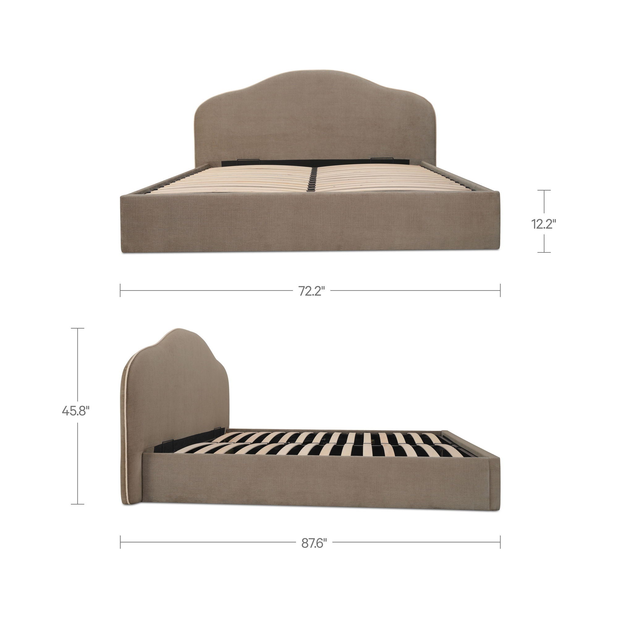 Maggie - Queen Storage Bed - Taupe