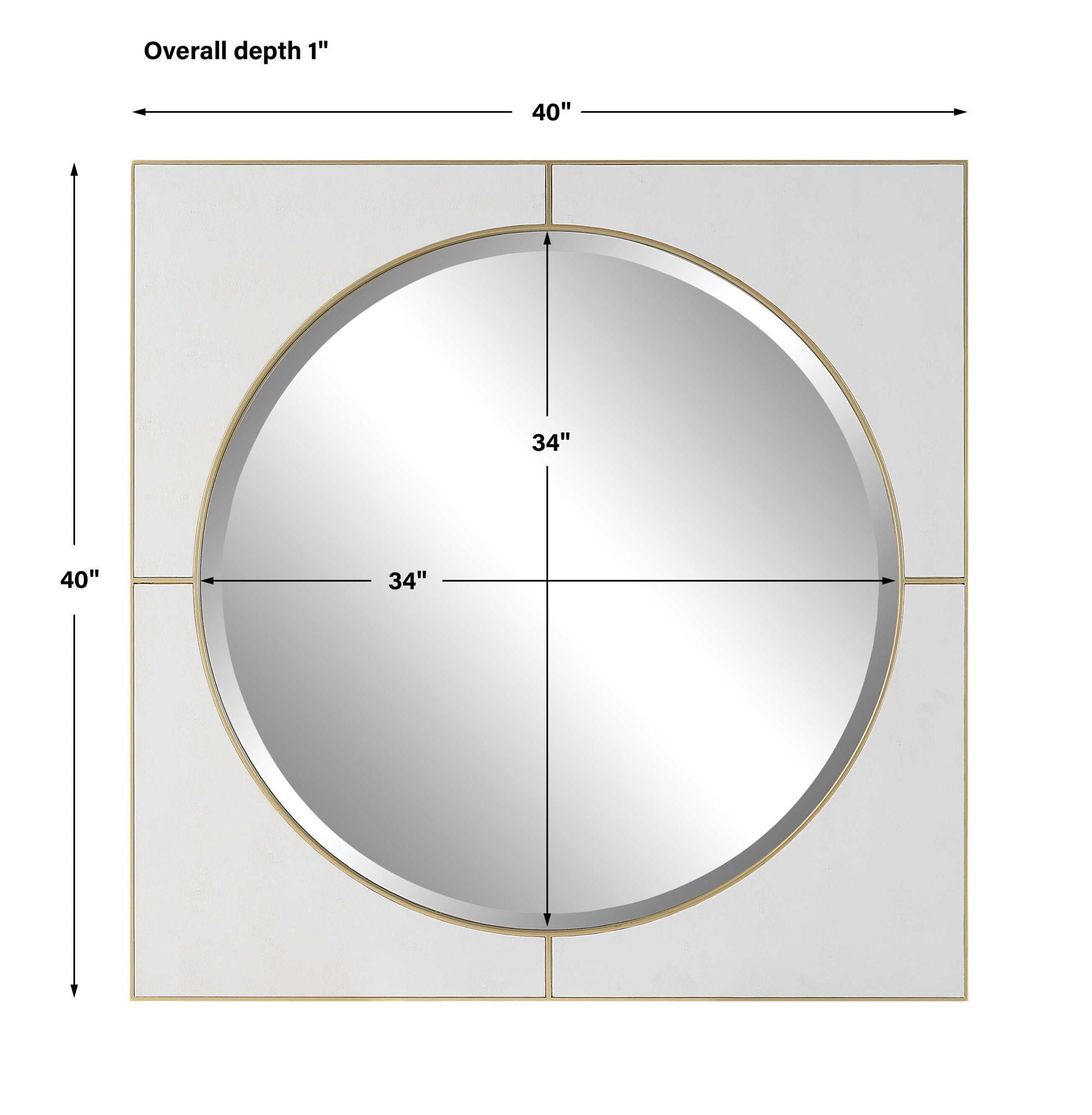 Cyprus - Square Mirror - White