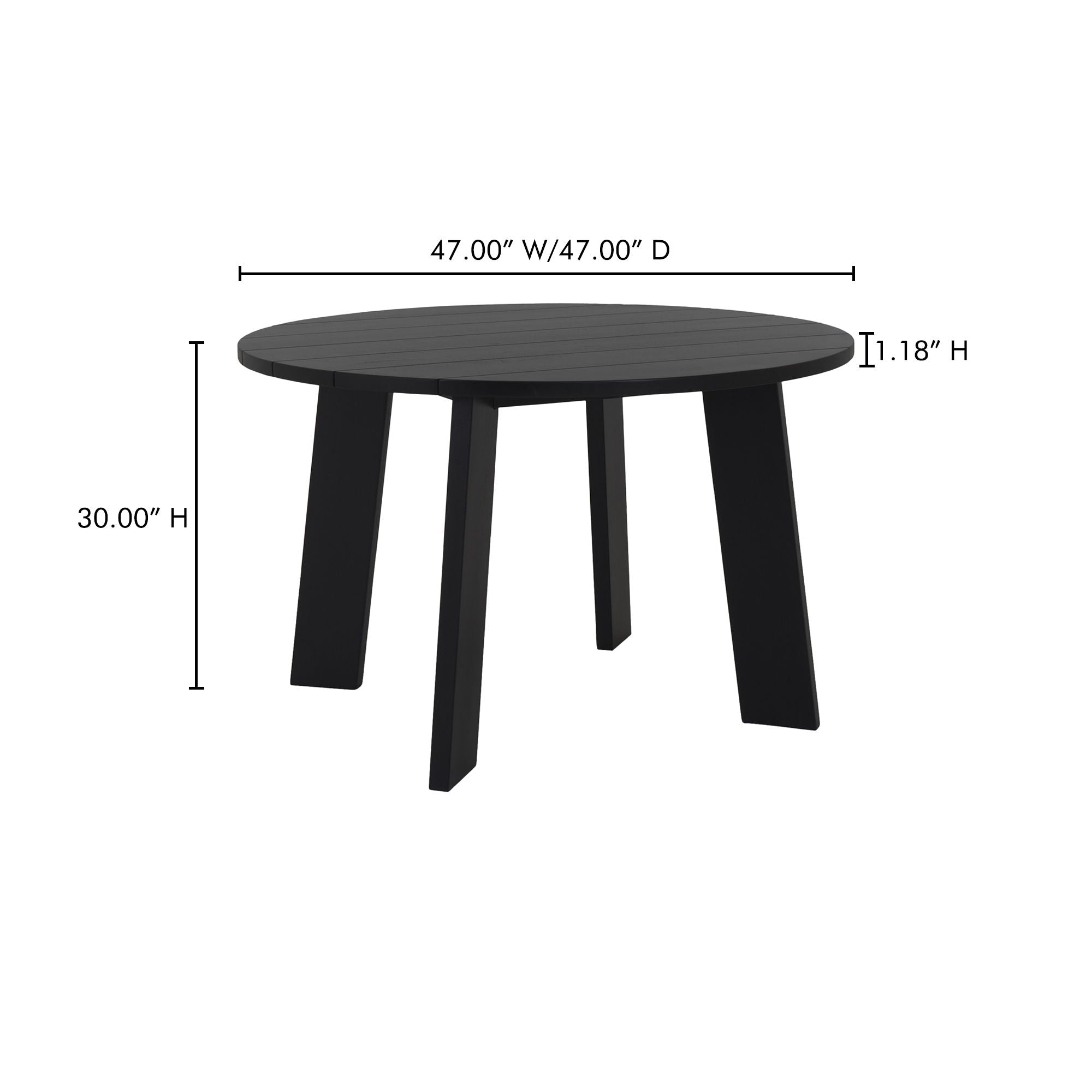 Delta - Round Outdoor Dining Table - Black