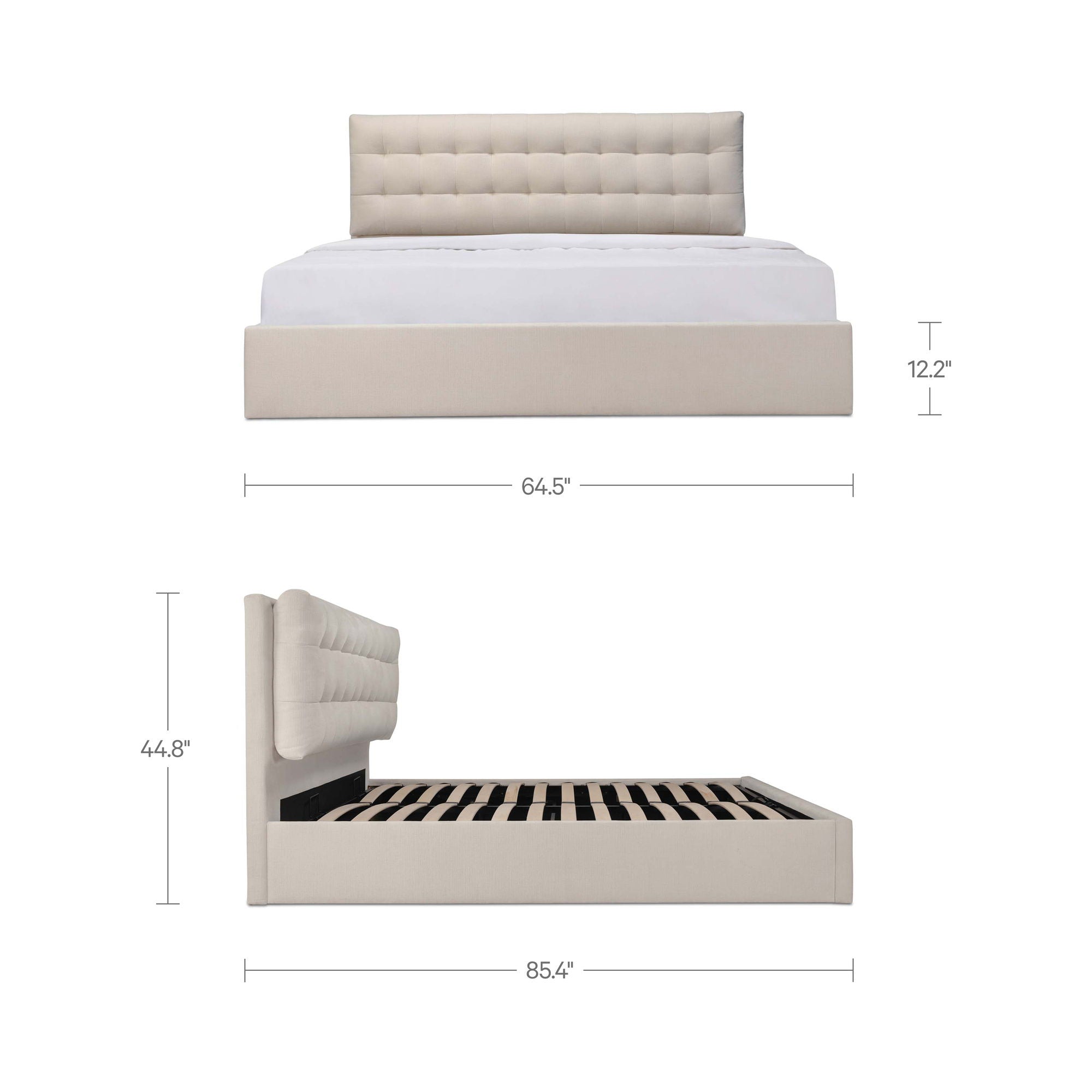 Sebastion - Queen Storage Bed - Cream