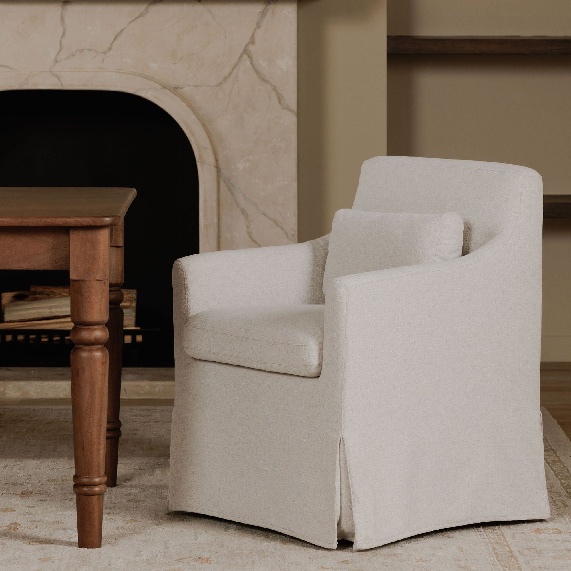 Lydia - Slipcover Dining Chair - Beige