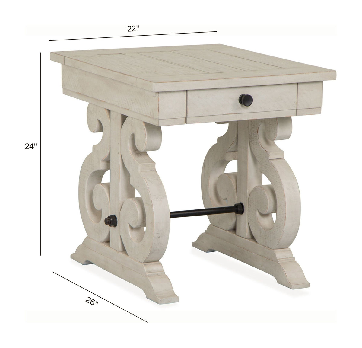 Bronwyn - Rectangular End Table - Alabaster