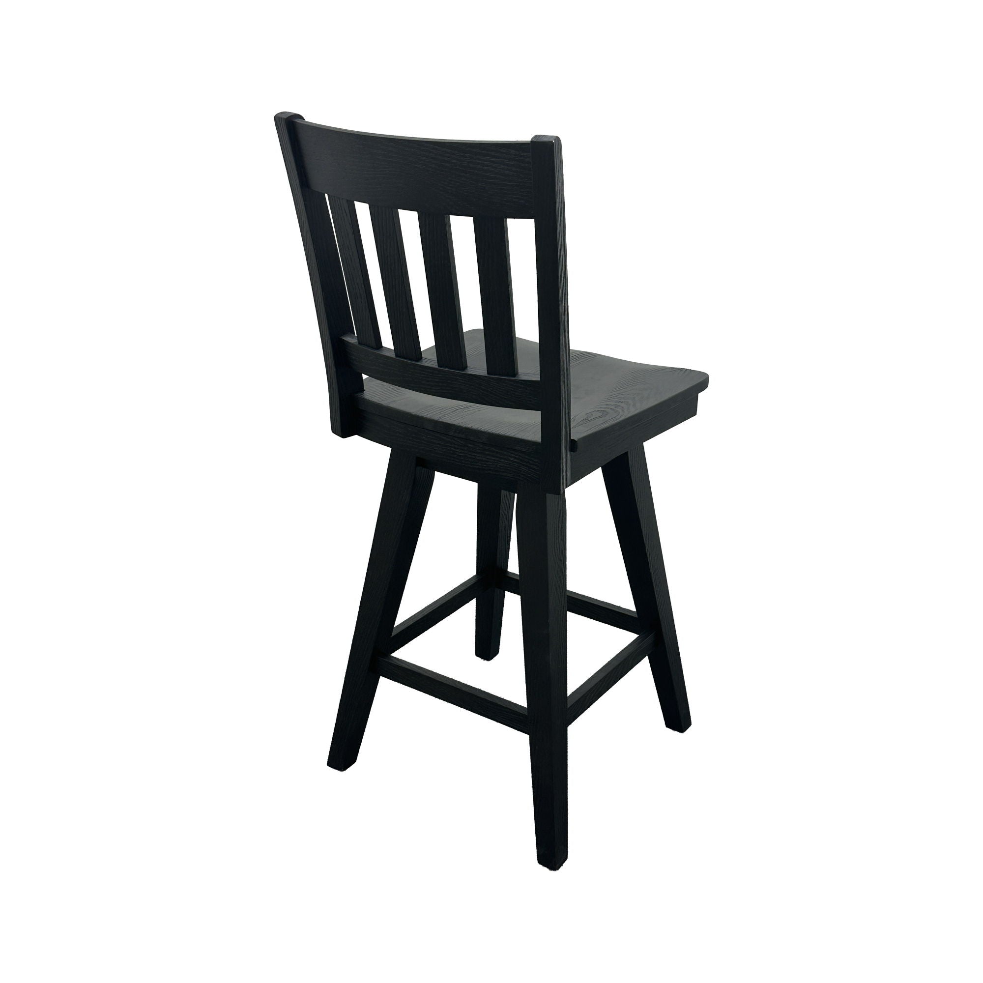 Wooden Barstool With Slat Back