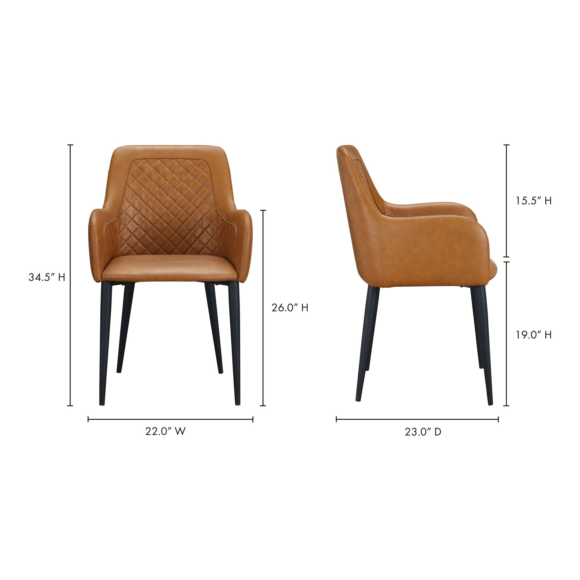 Cantata - Vegan Leather Dining Chair (Set of 2) - Tawny