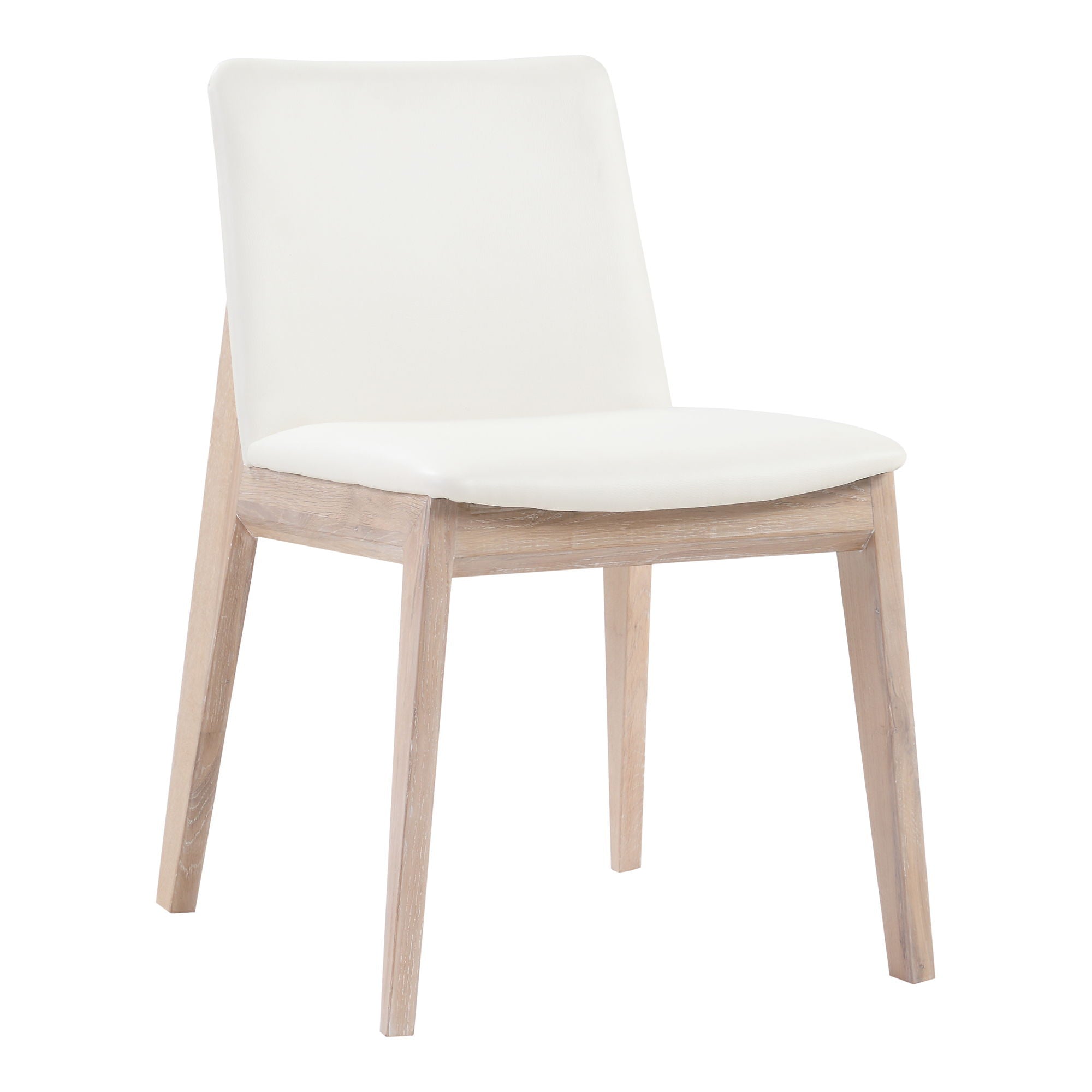 Deco - Oak Dining Chair PVC (Set of 2) - Cream White