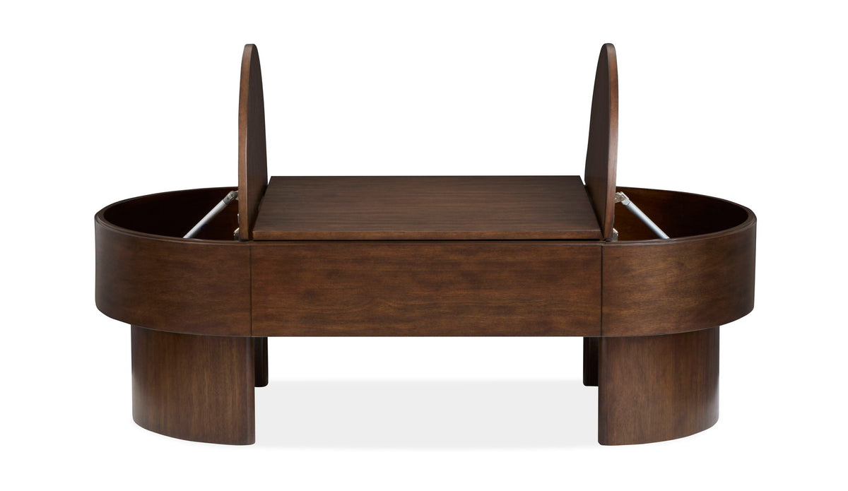 Holloway - Oval Lift Top Cocktail Table - Toasted Almond