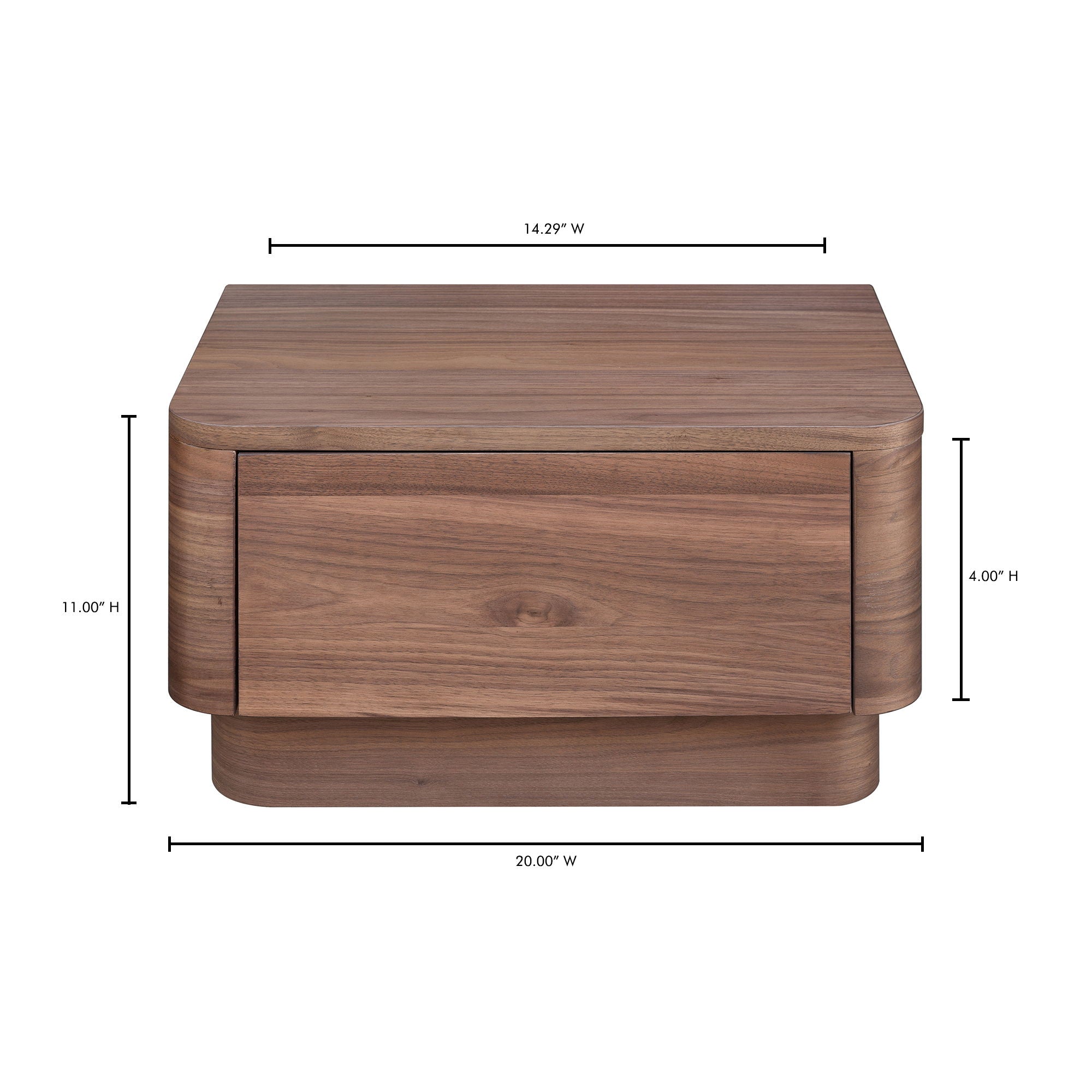 Round Off - Nightstand - Dark Brown
