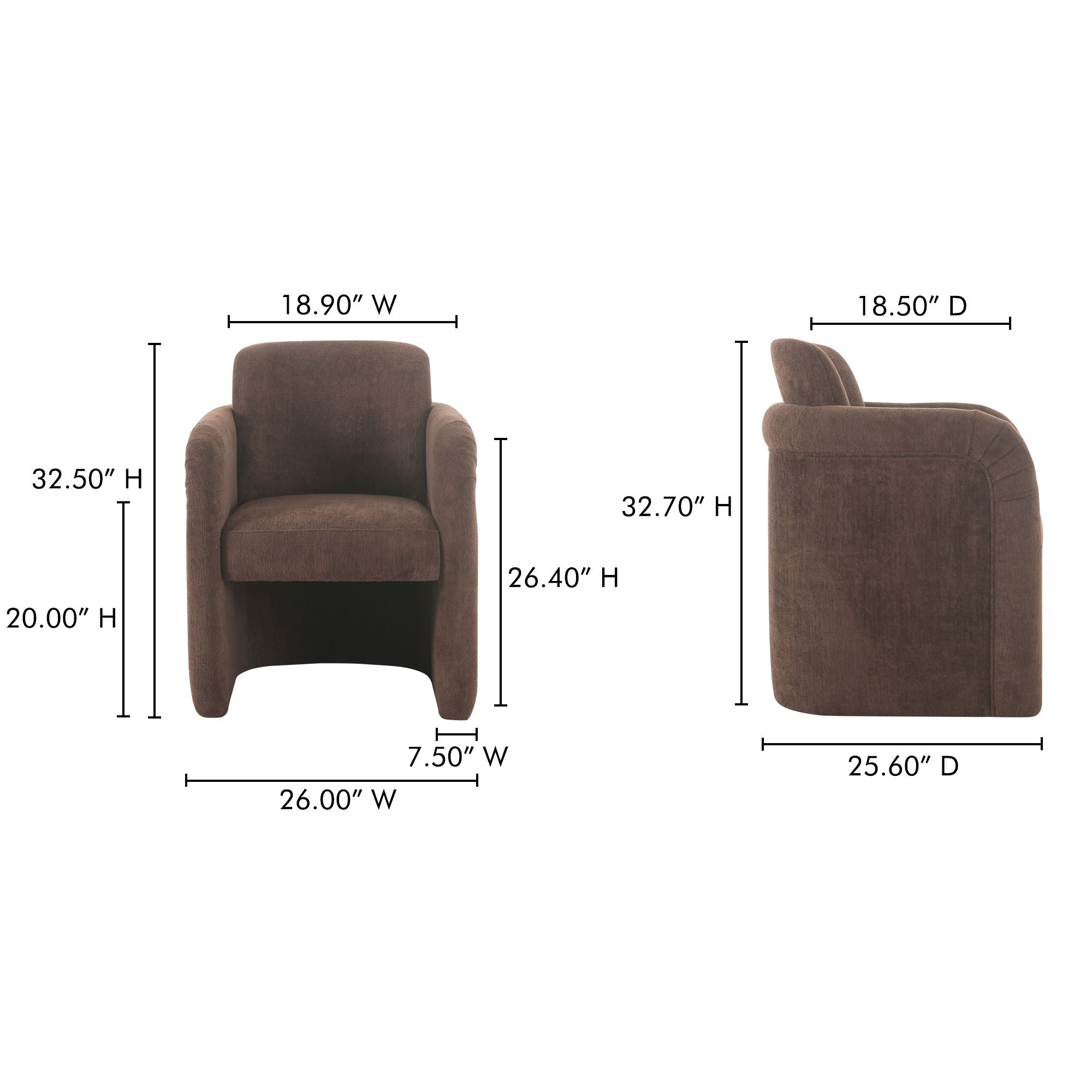 Mesto - Rolling Dining Chair - Dark Brown