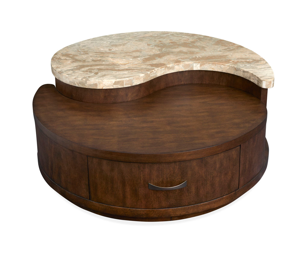 McPherson - Round Cocktail Table With Casters - Burnt Umber