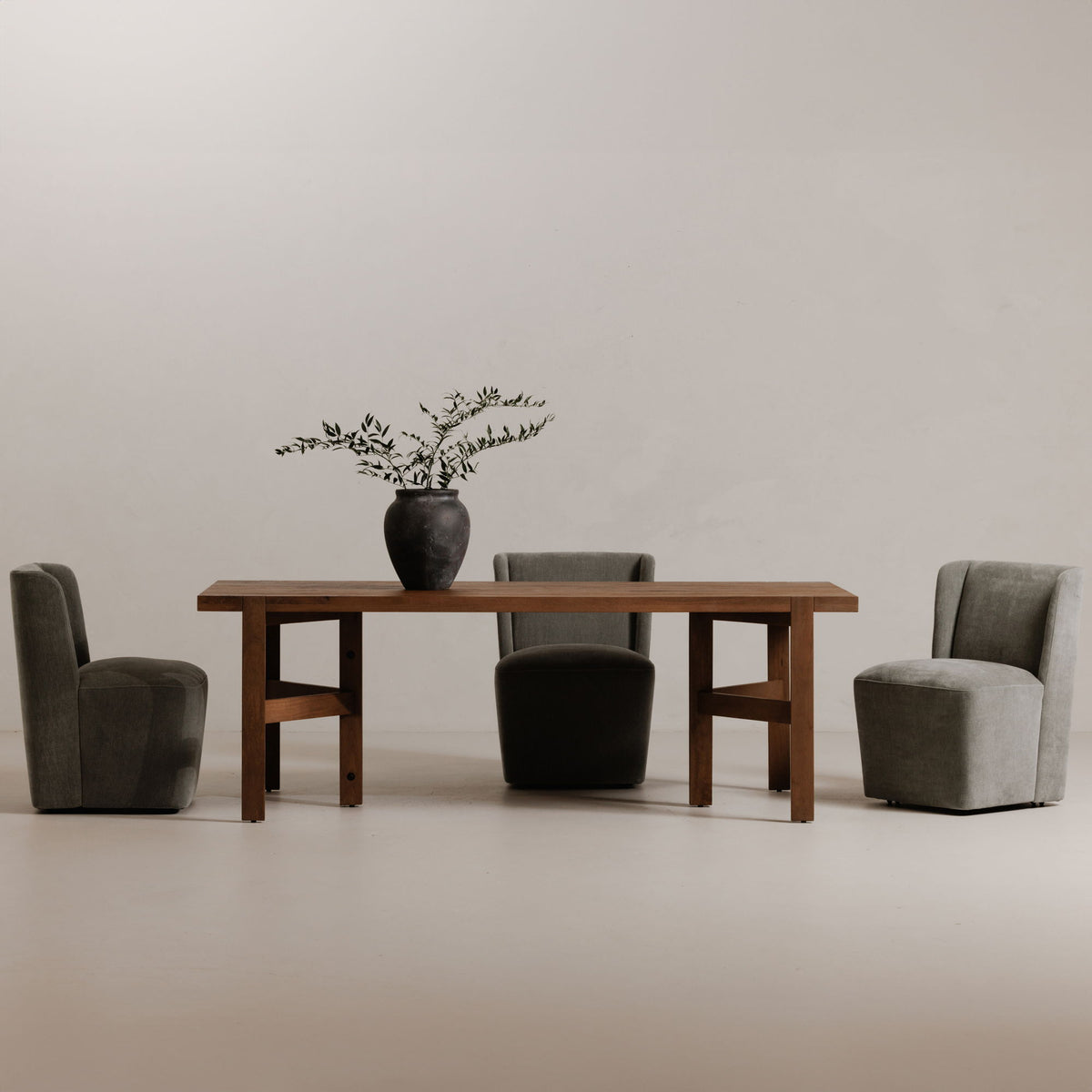 Cormac - Rolling Dining Chair - Slate Green