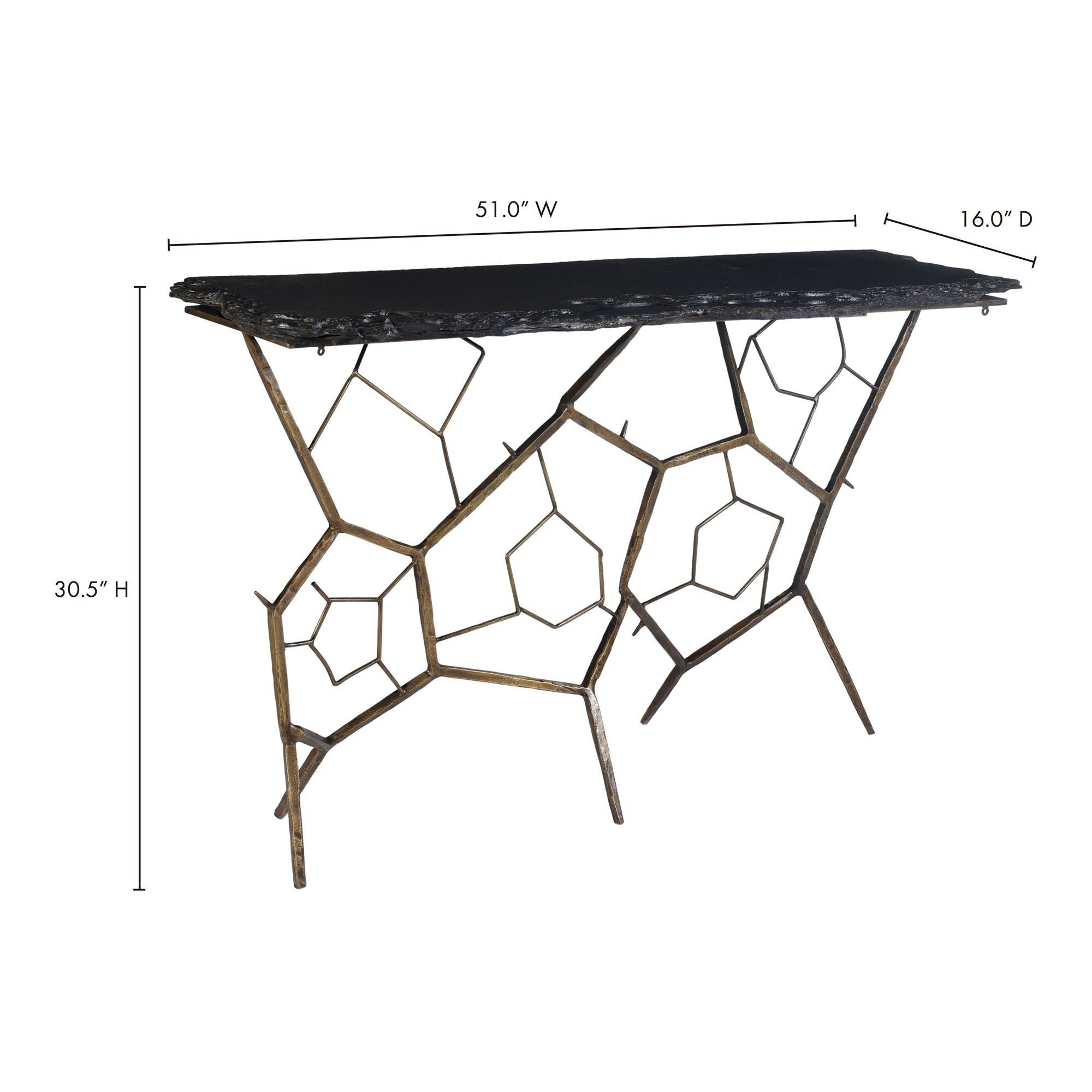 Nate - Slate Console Table - Black