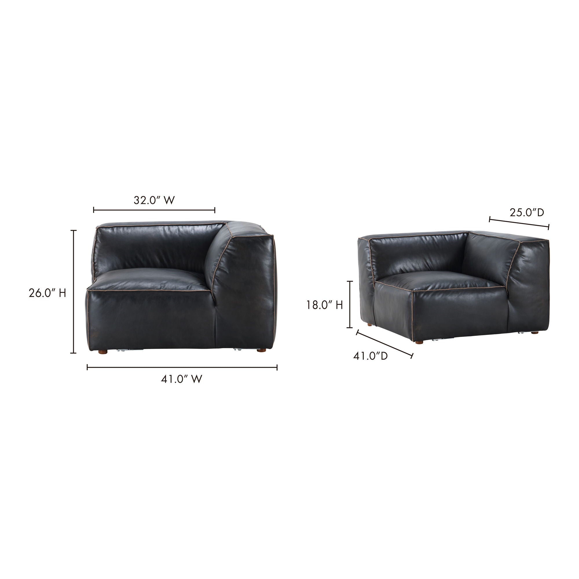 Luxe - Corner Chair - Black