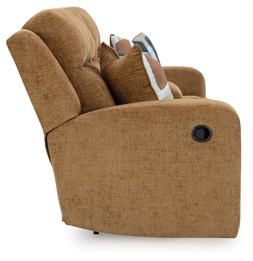 Kanlow - Dbl Reclining Loveseat With Console - Honey