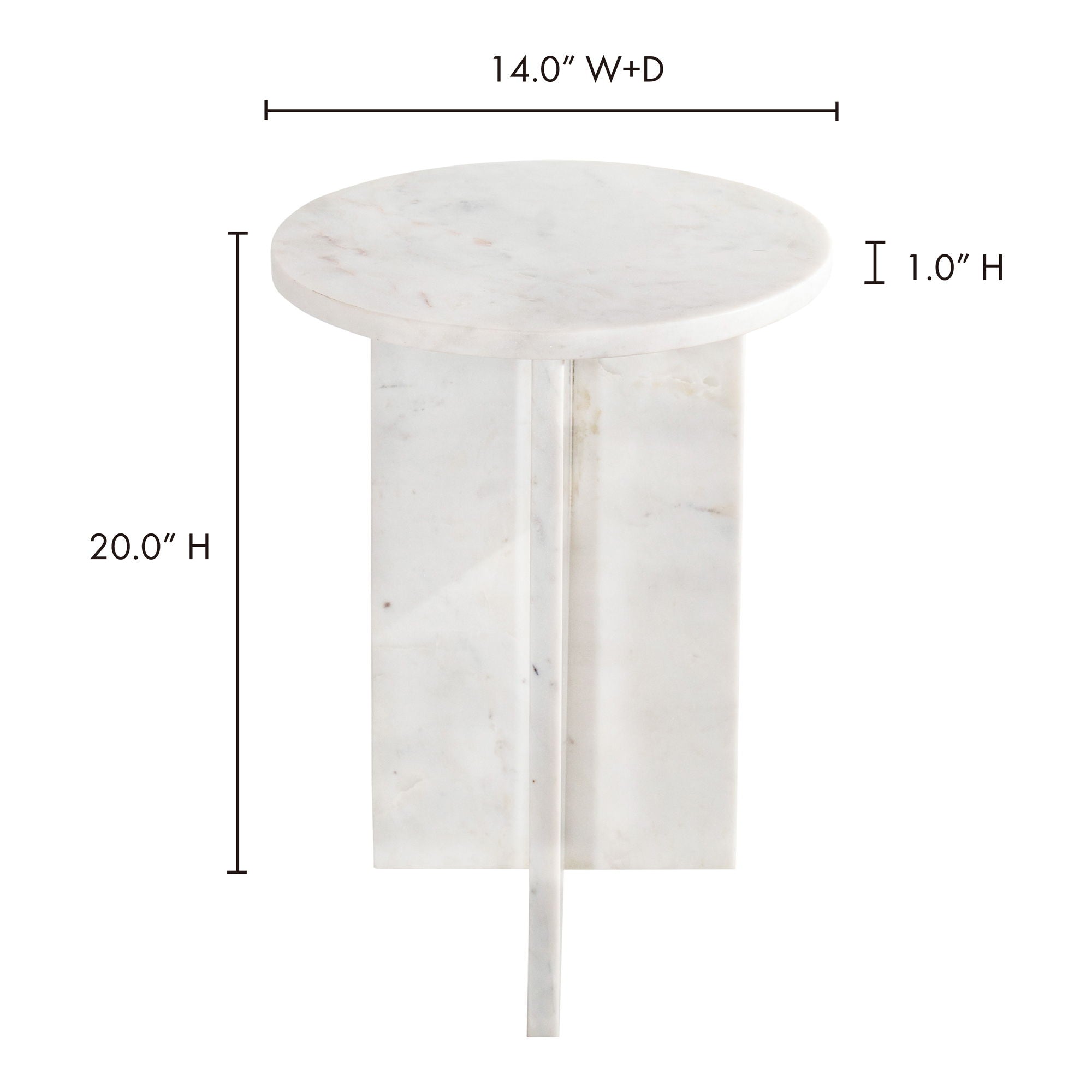 Grace - Marble Accent Table - White