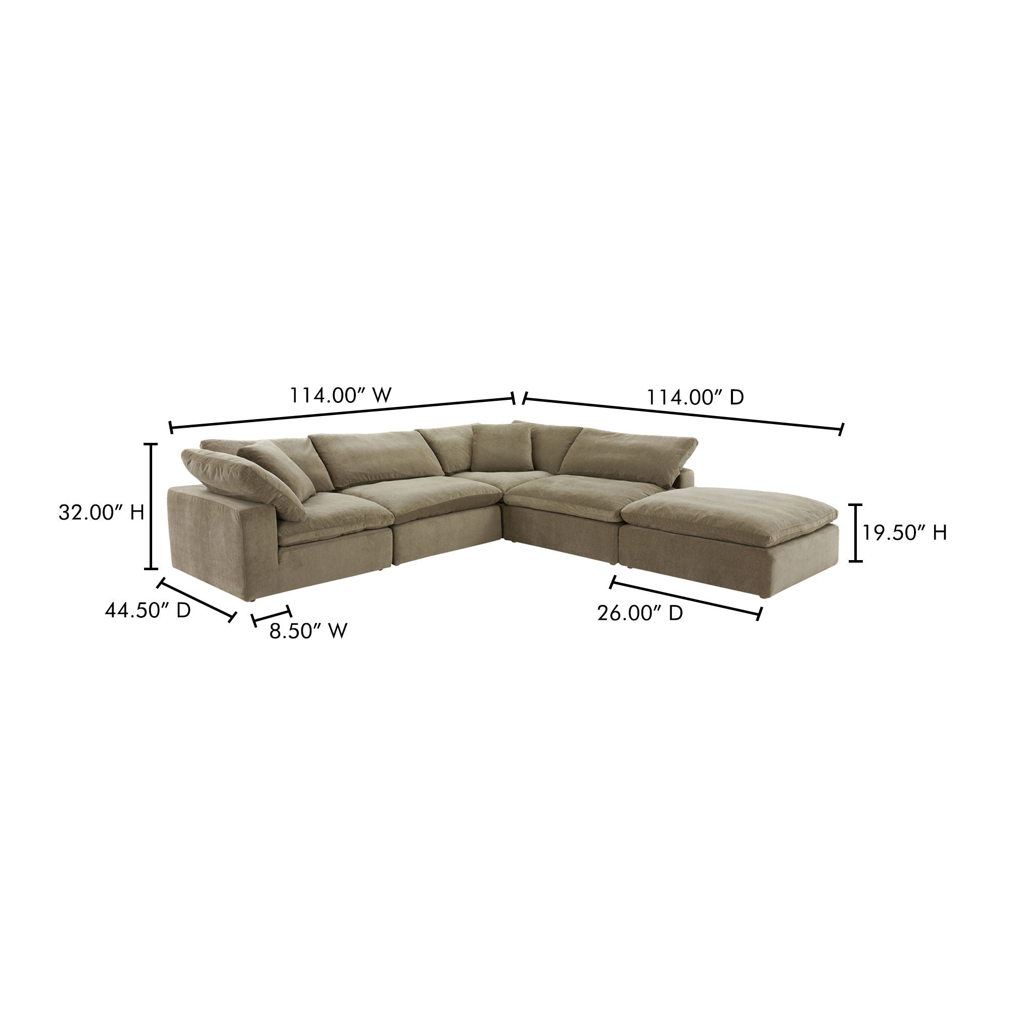 Terra Dream - Performance Fabric Modular Sectional - Desert Sage