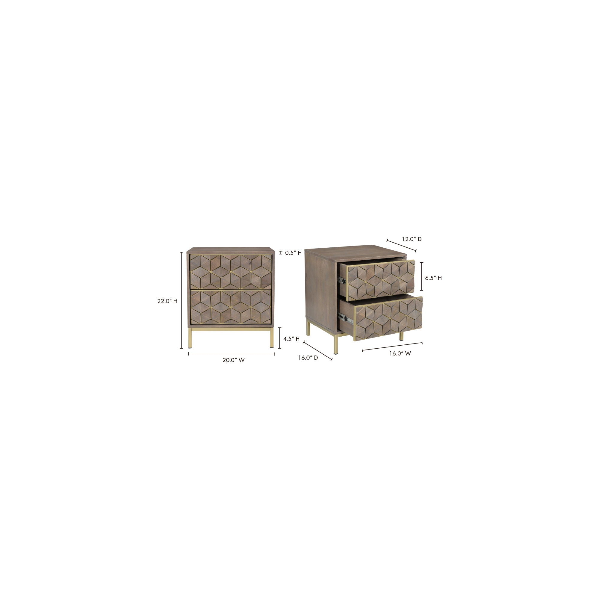 Corolla - Nightstand - Gray