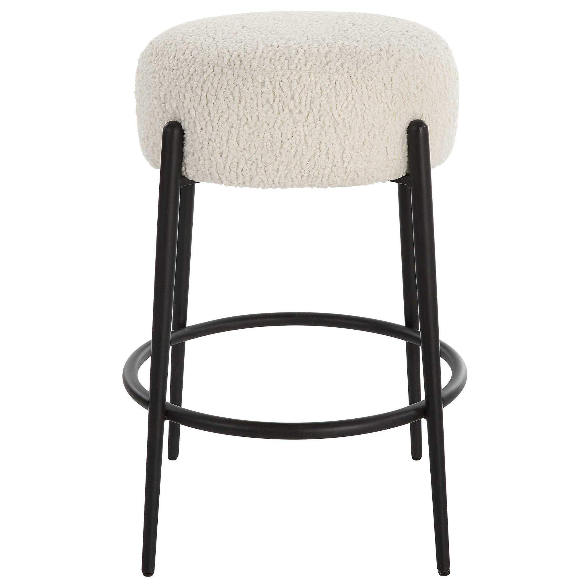 Arles - Plush Counter Stool - White