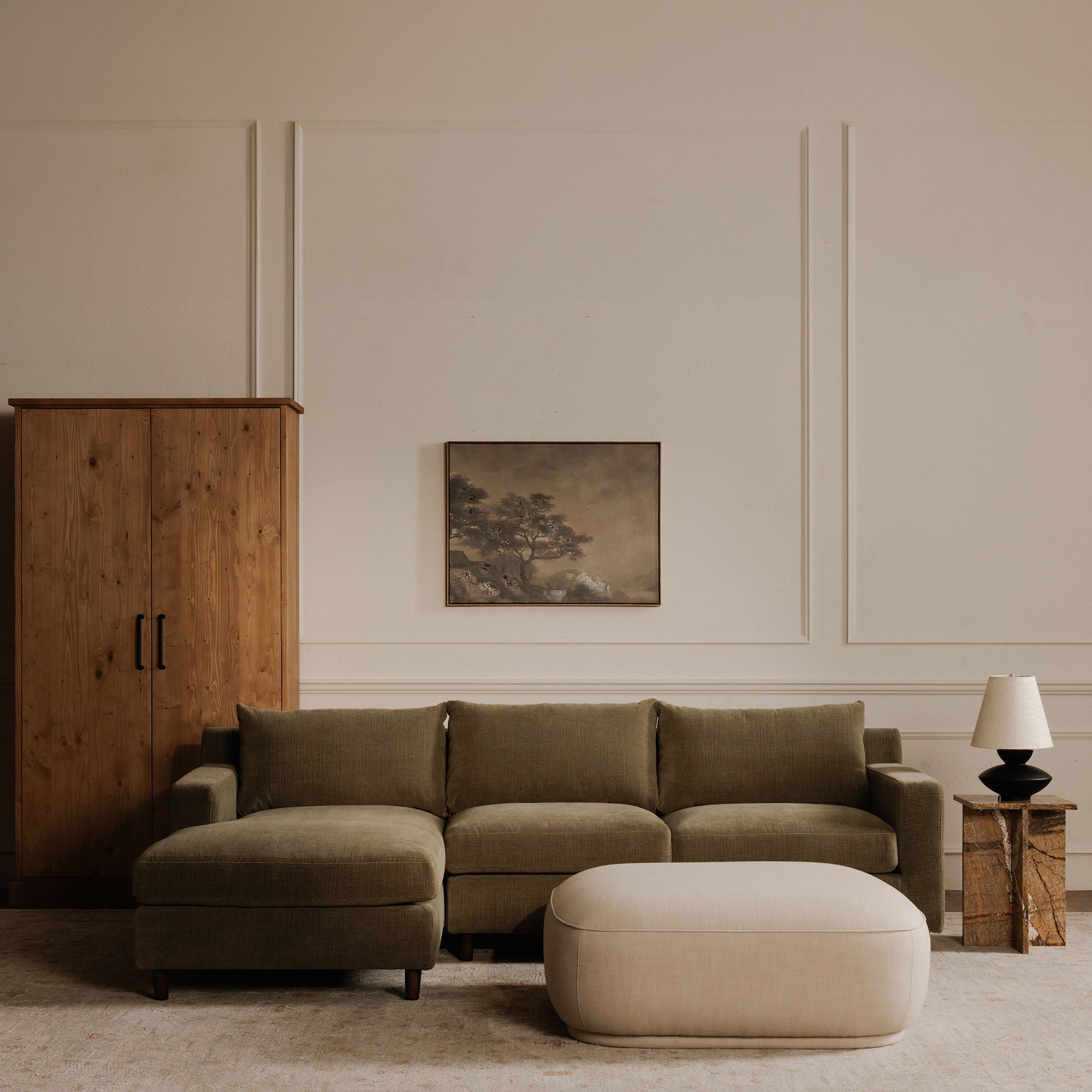Marion - Square Ottoman - Beige