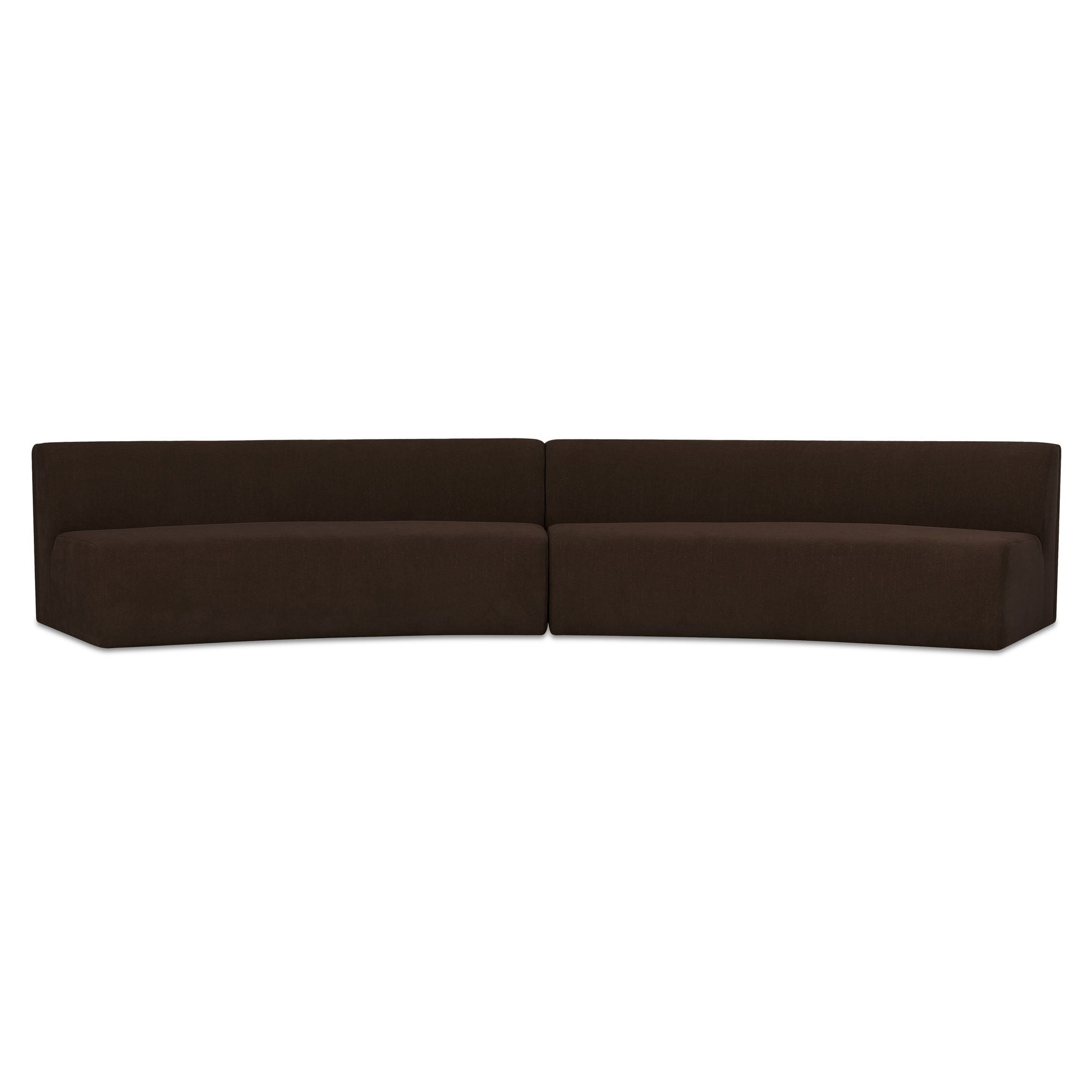 Naomi - 2 Piece Concave Modular Sectional - Dark Brown