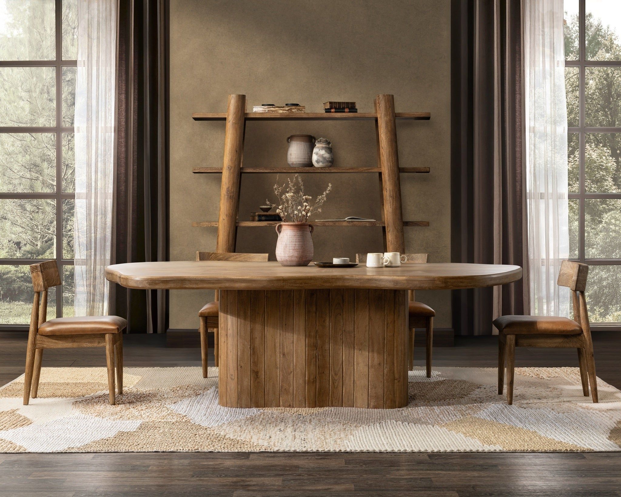 Alvaro - 65" Dining Table - Golden Wheat