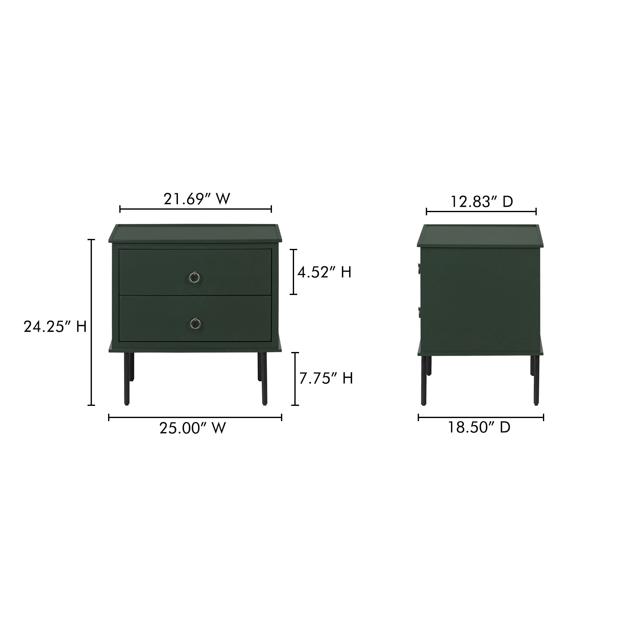 Reagan - Nightstand - Wood - Black