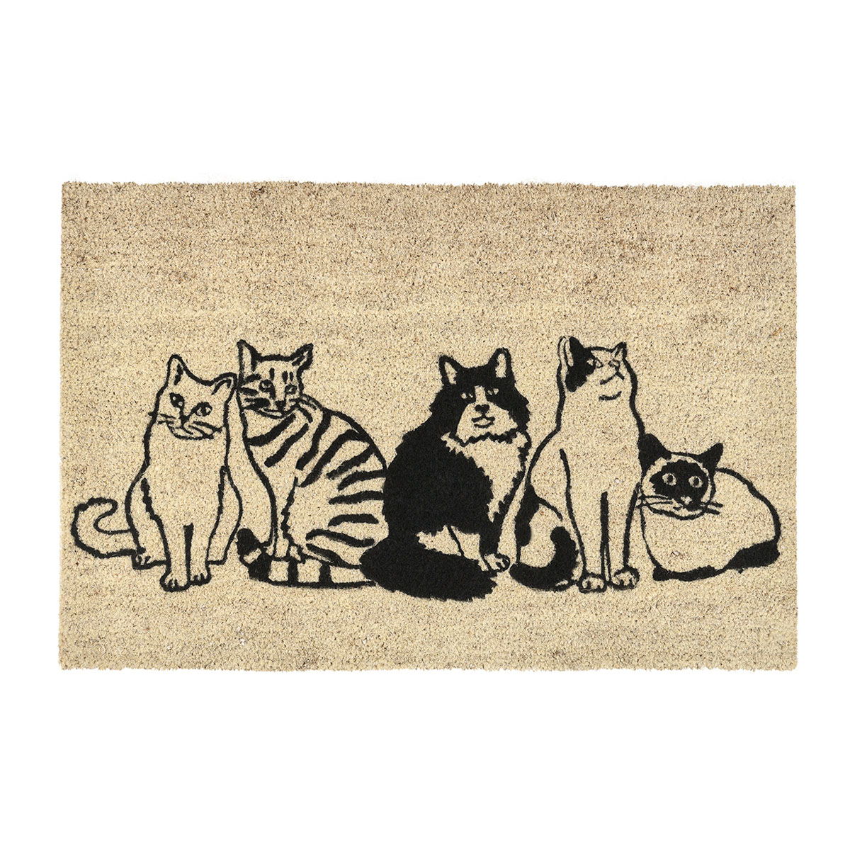 Doormats - Kitty Crew Doormat - Black/Sand