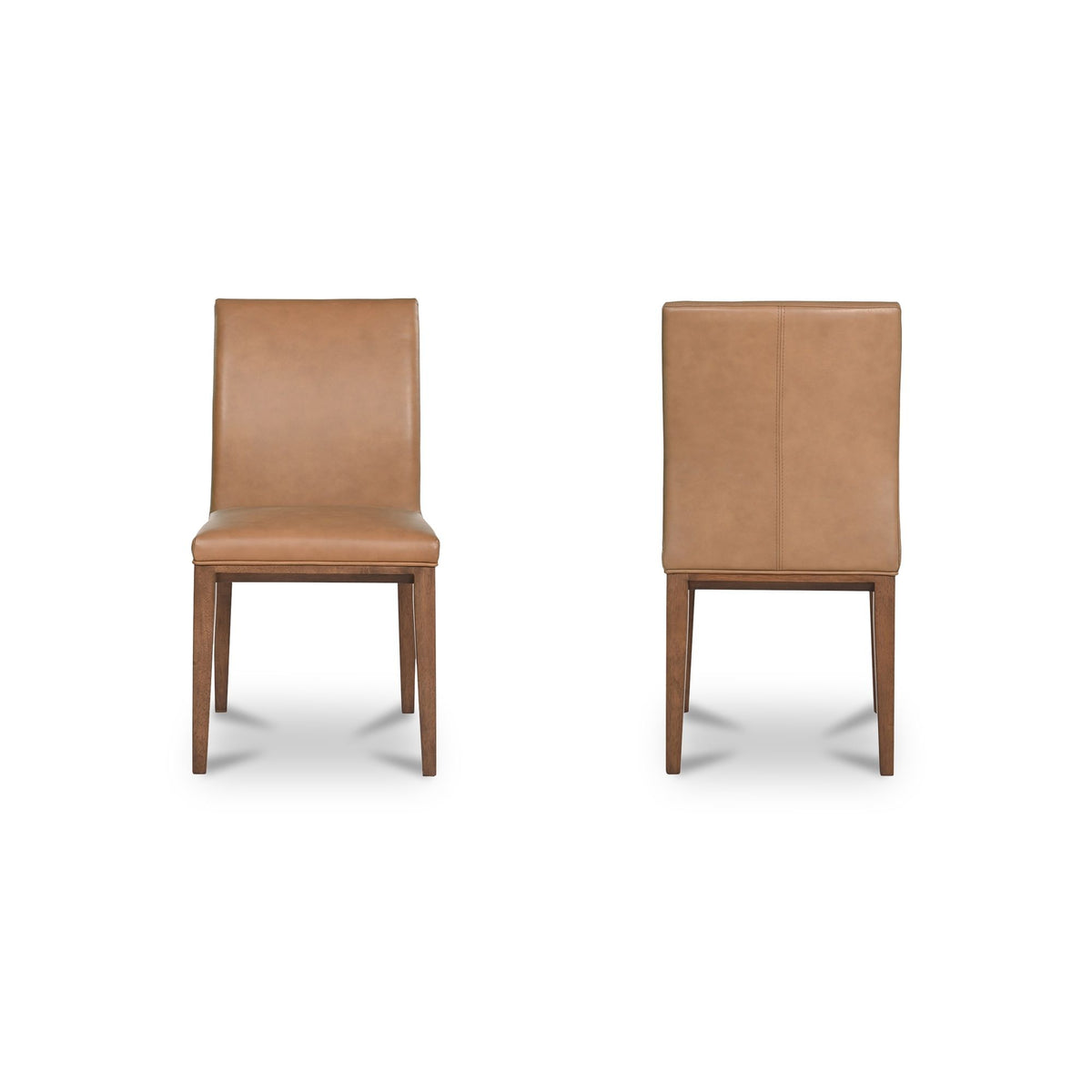 Frankie - Dining Chair Leather (Set of 2) - Tan / Brown