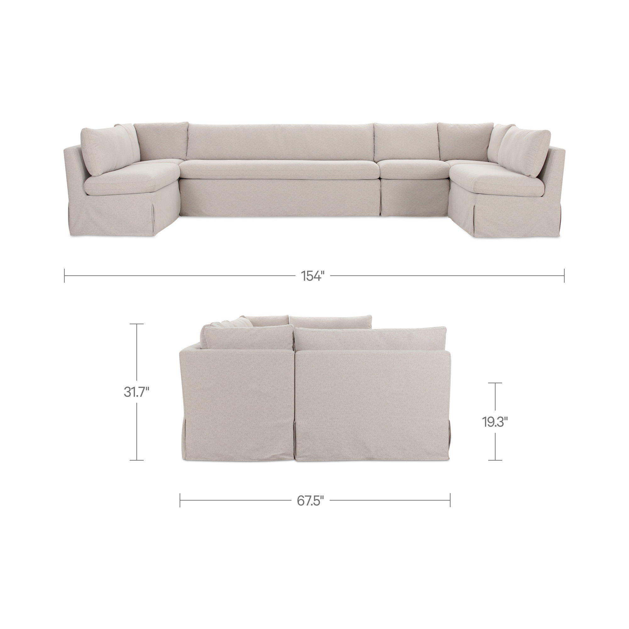 Fable - Slipcover Dining Banquette U-Shape - Beige