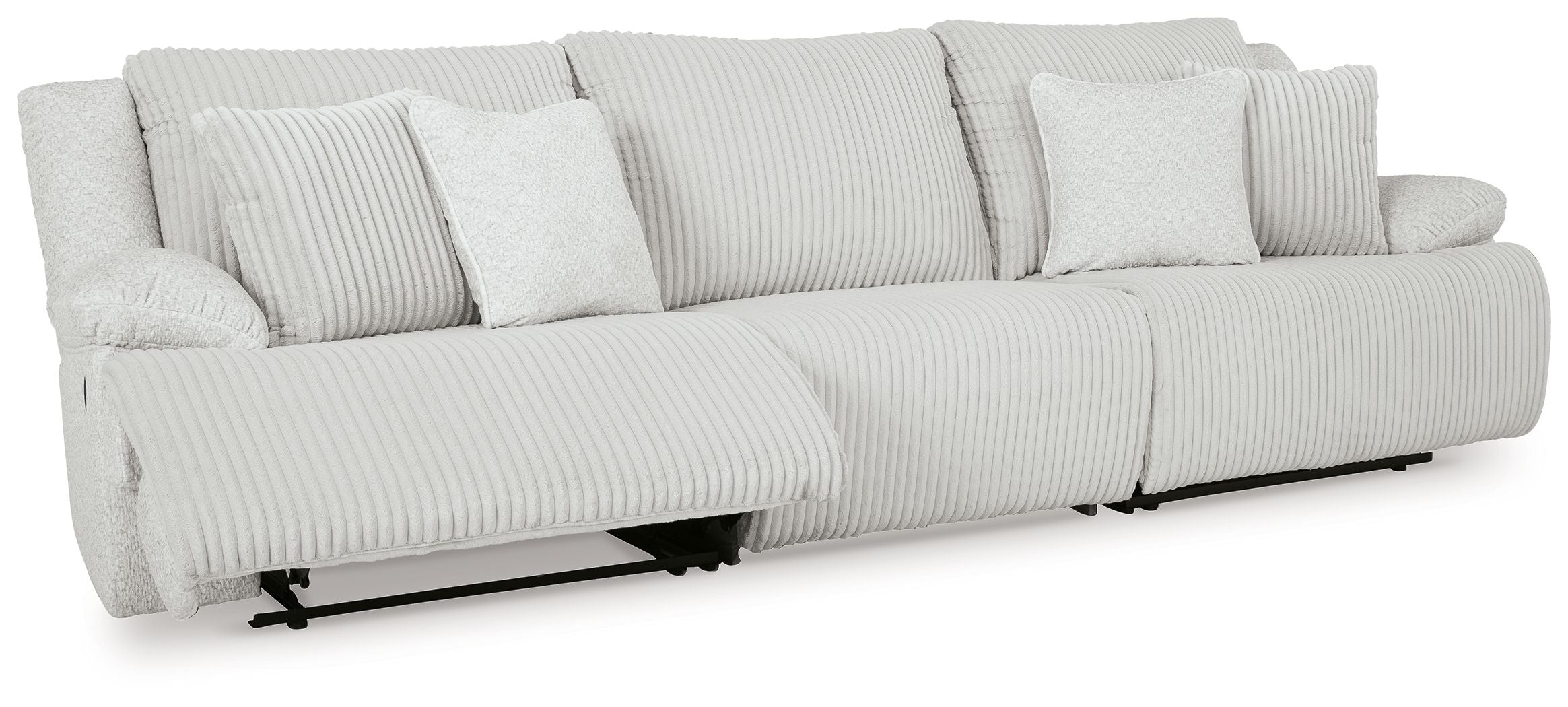 Top Tier - Alloy - 3-Piece Sectional Sofa With RAF And LAF Recliner