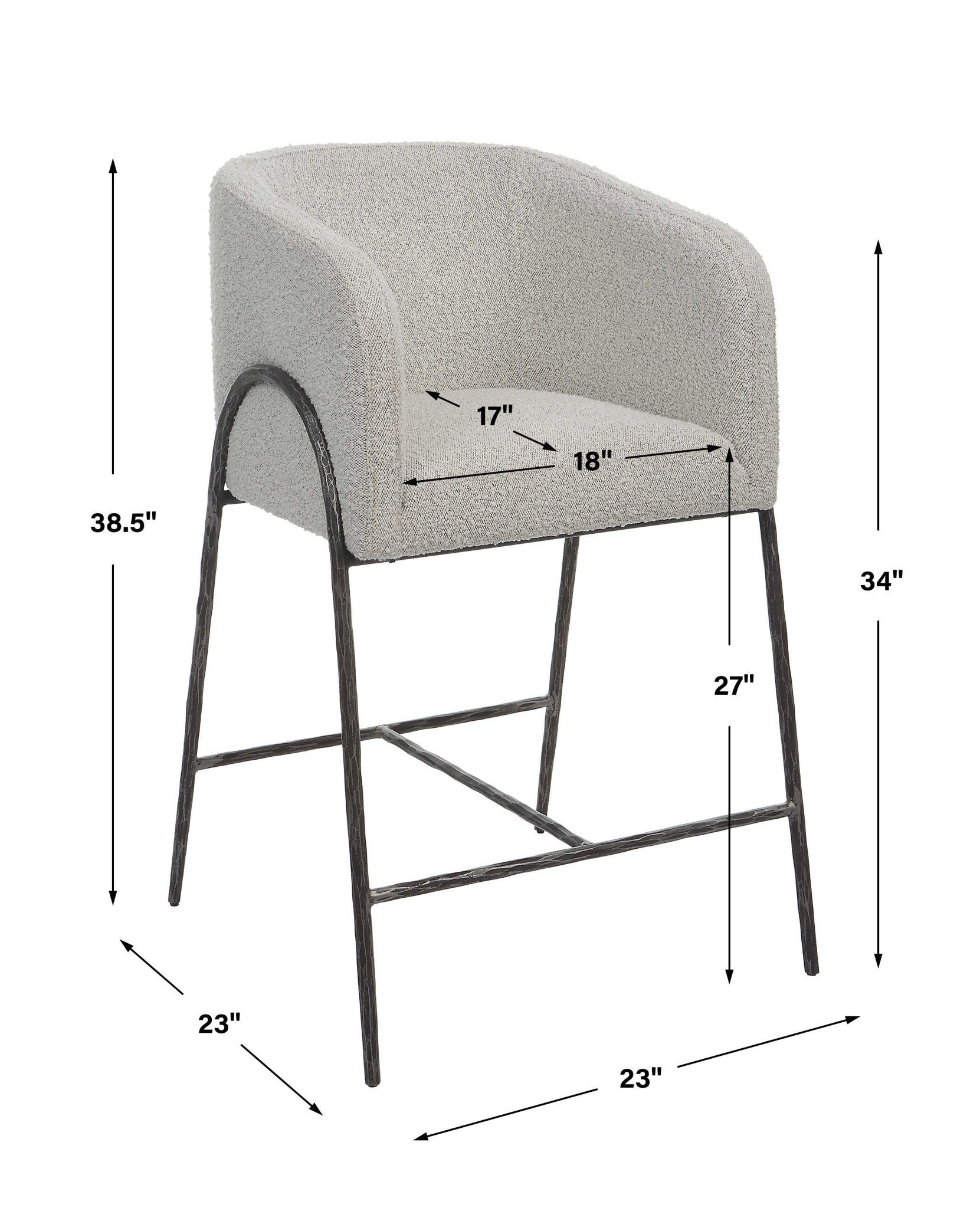 Jacobsen - Gray 27" Counter Stool