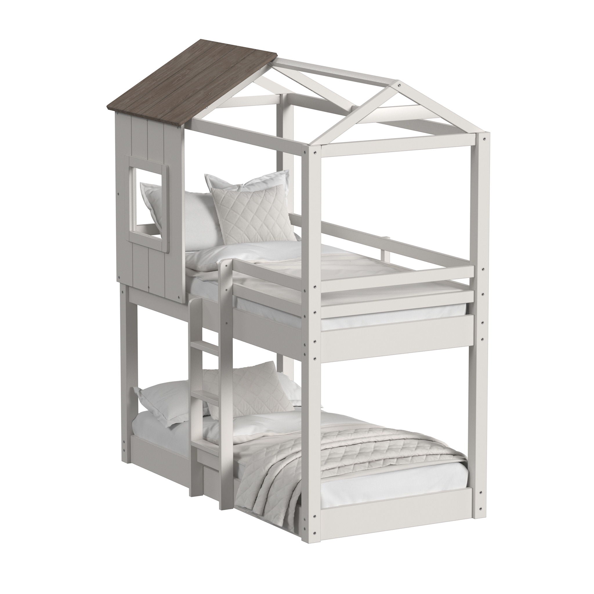 Lodge - Complete Loft Bunk Bed - Cookies / Cream