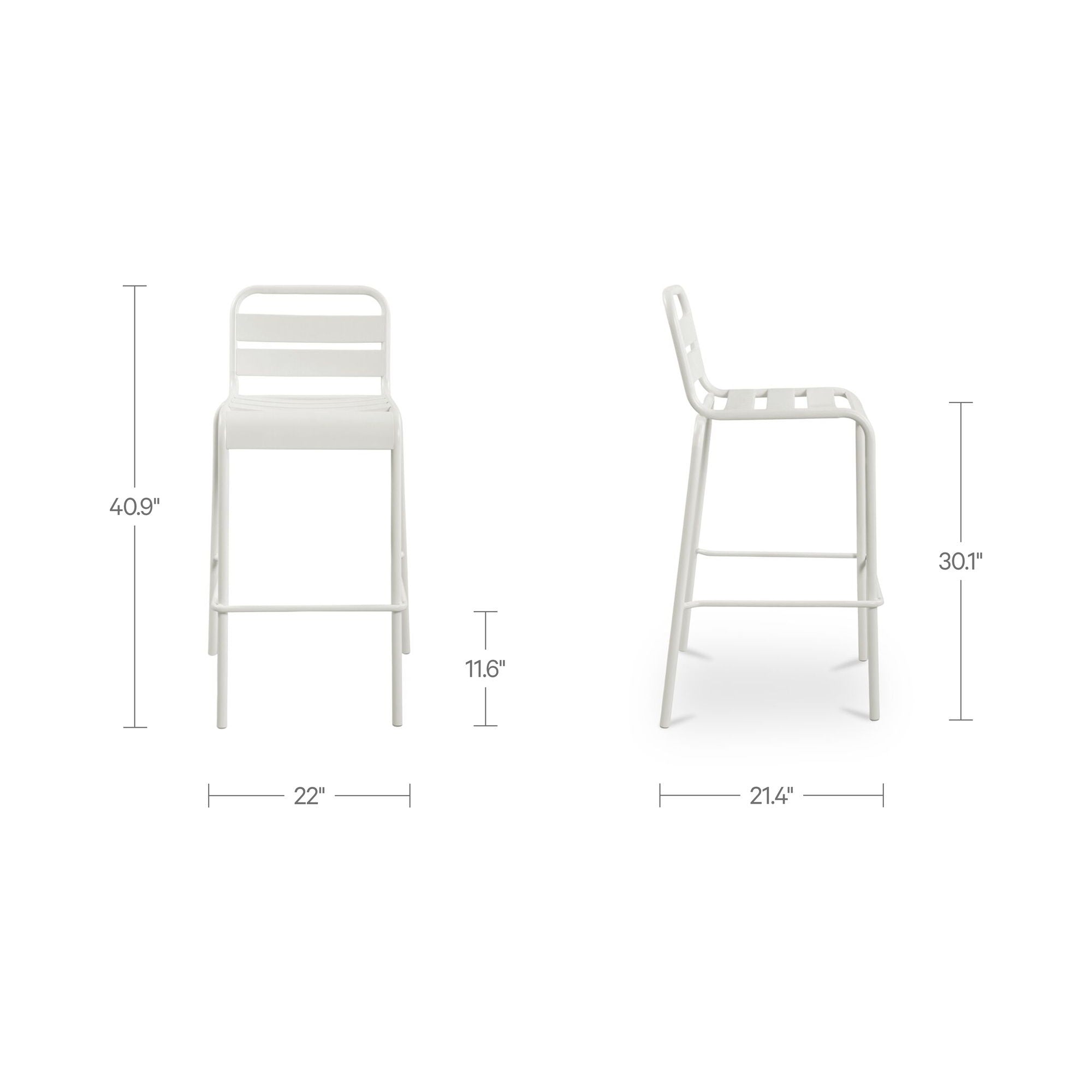 Kade - Outdoor Bar Stool (Set of 2) - White