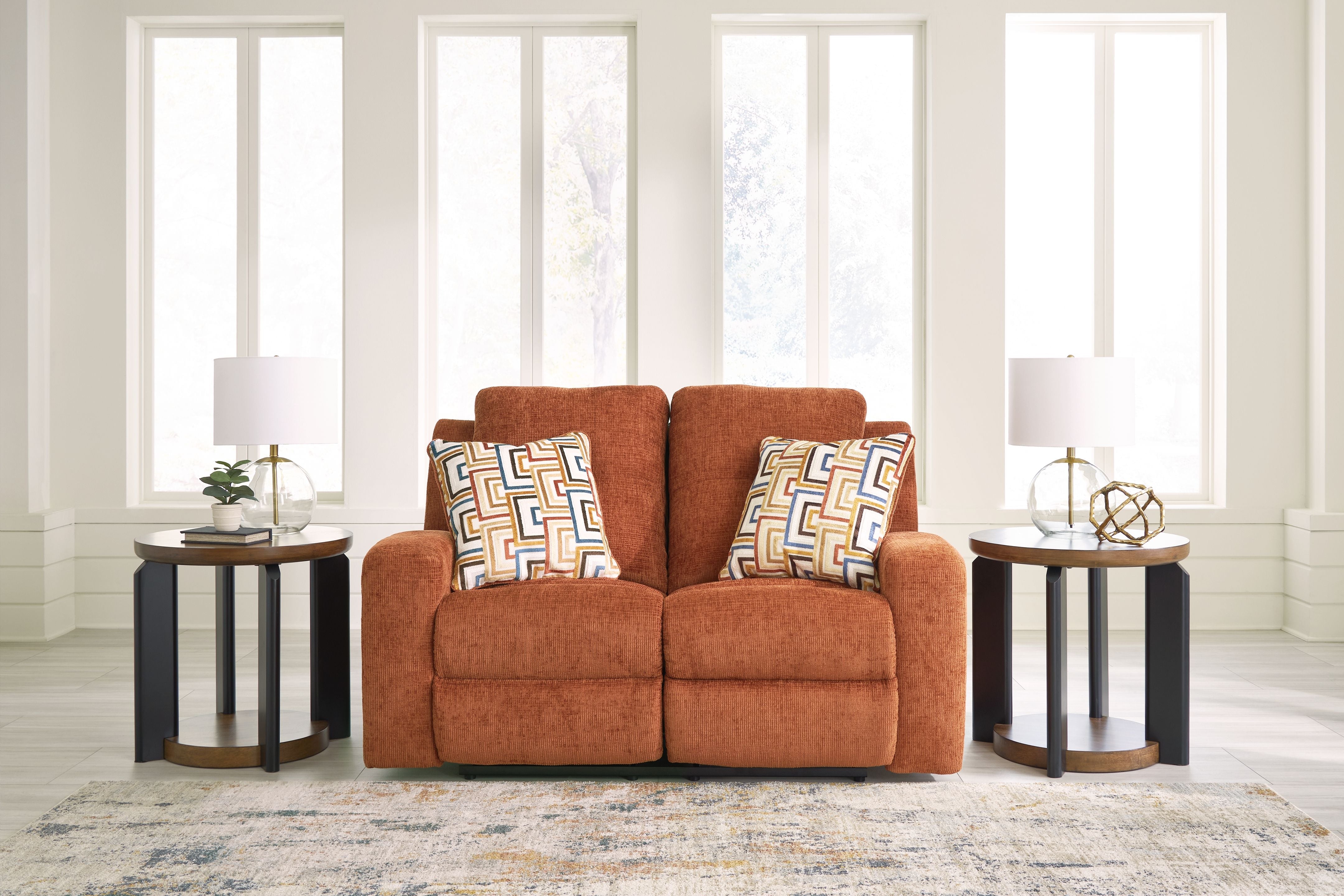 Danum - Spice - Reclining Loveseat - Fabric