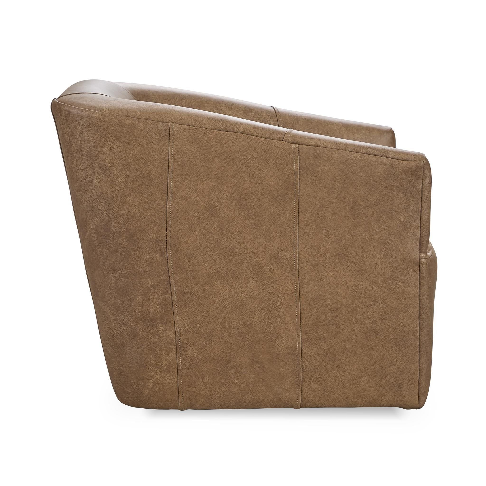 Vernon - Top Grain Leather Swivel Chair El Paso