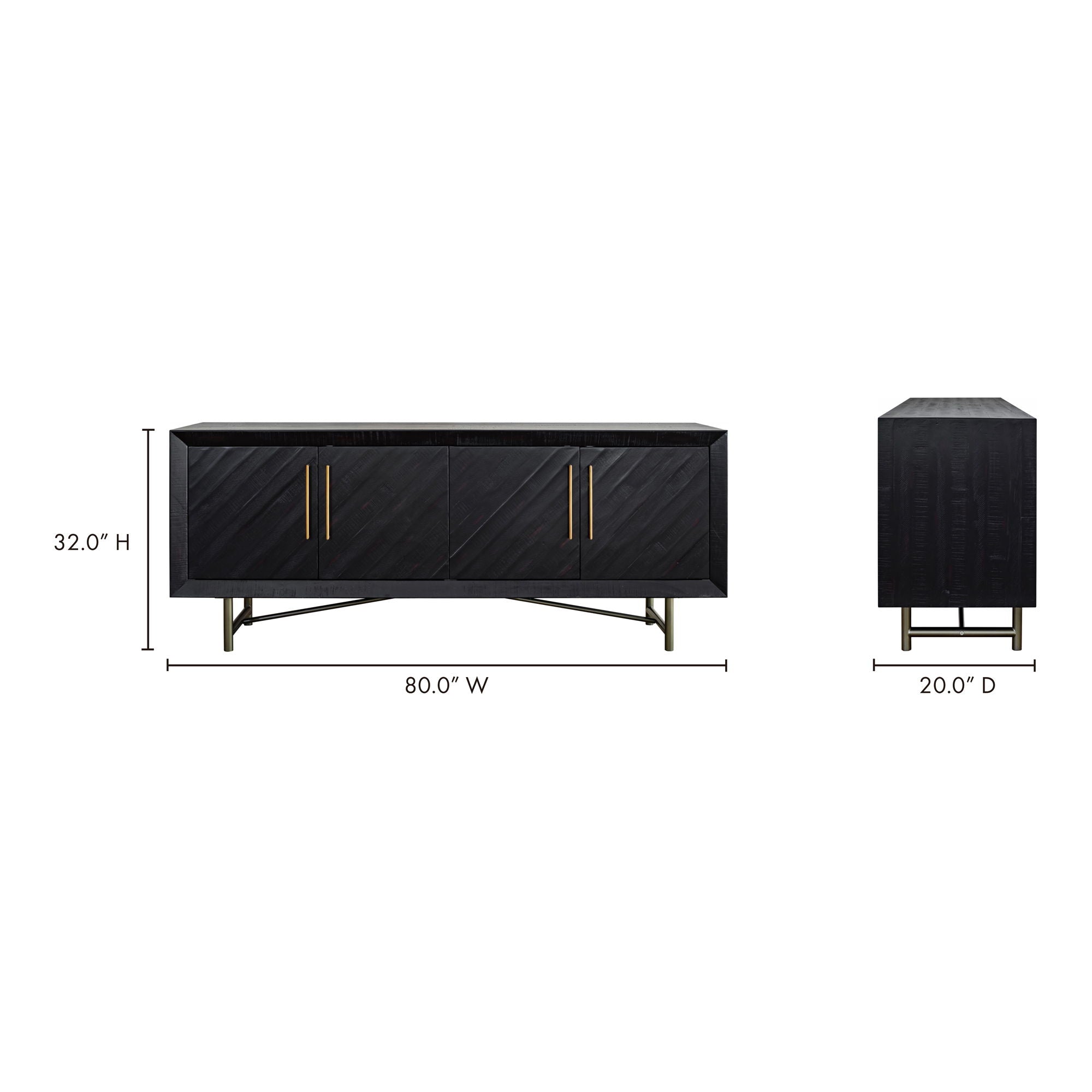 Sicily - 4 Door Sideboard - Black