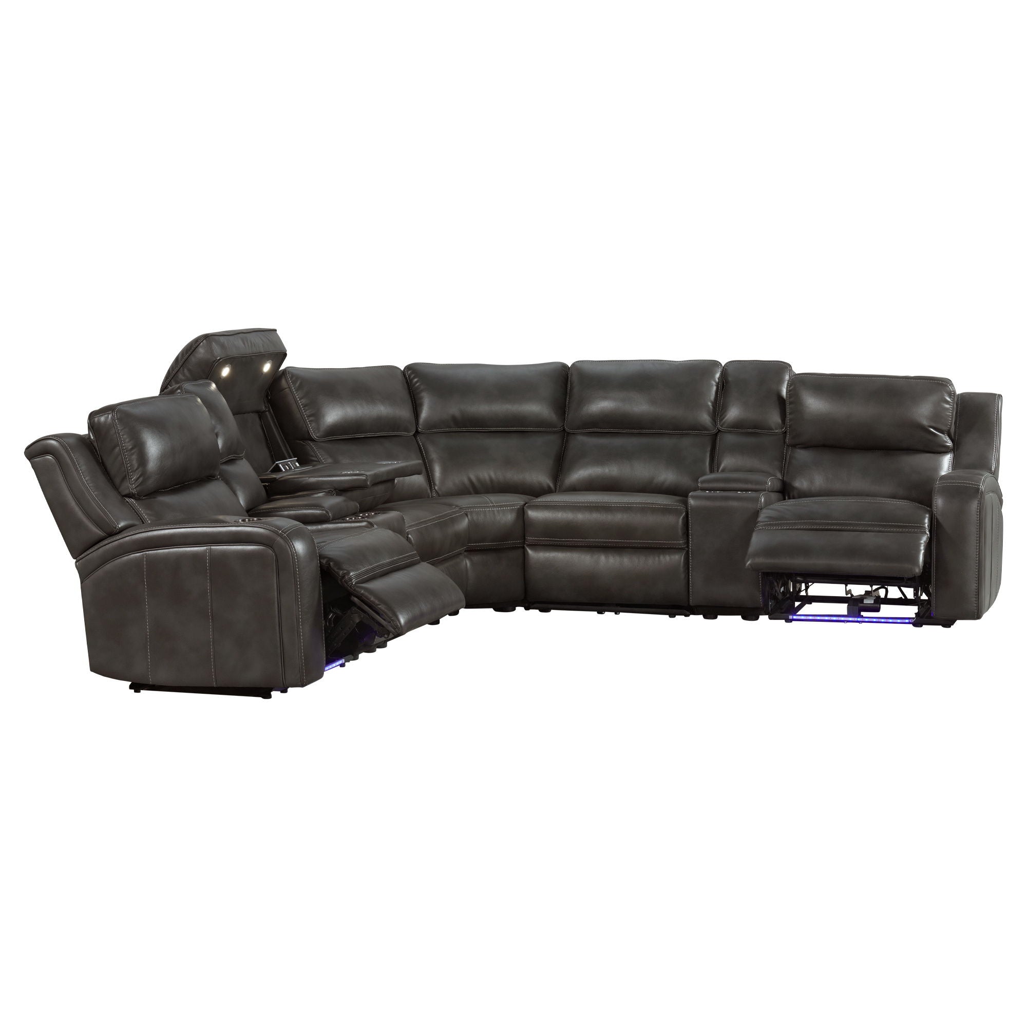 Silhouette - Dual-Power Sectional Set - Bolero Slate
