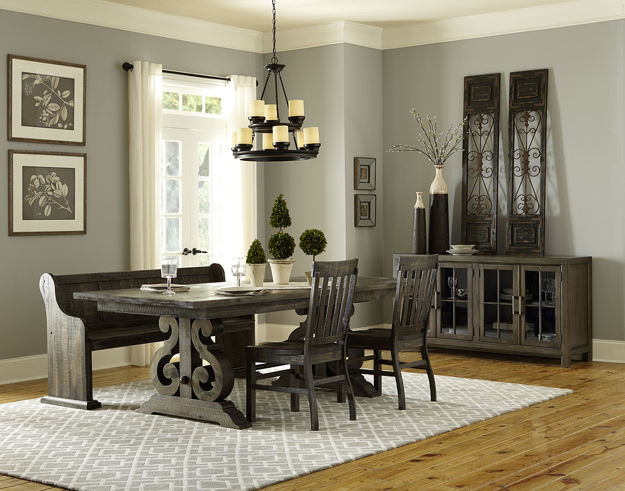 Bellamy - Bench With Back - Peppercorn