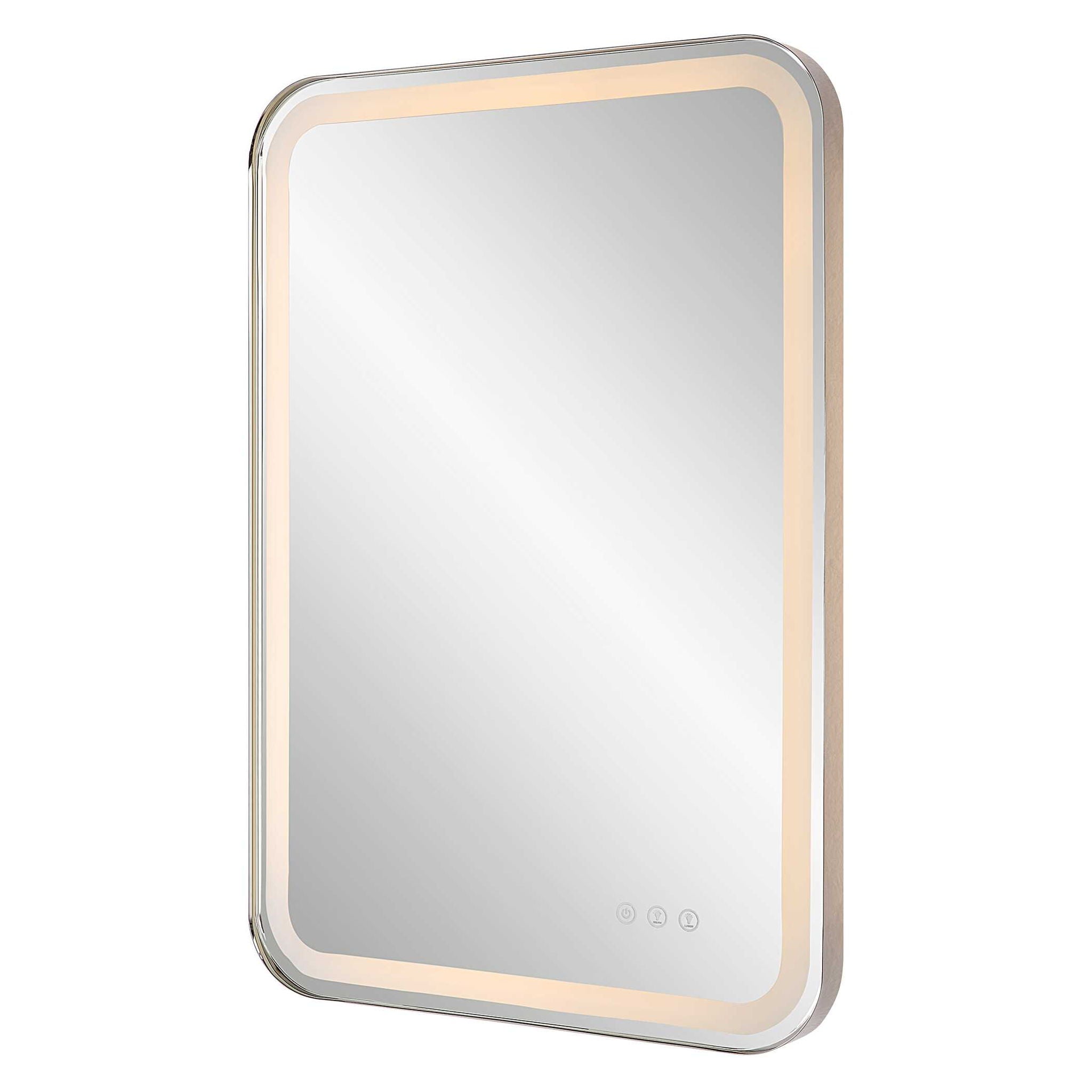 Crofton - Lighted Nickel Vanity Mirror - Gray