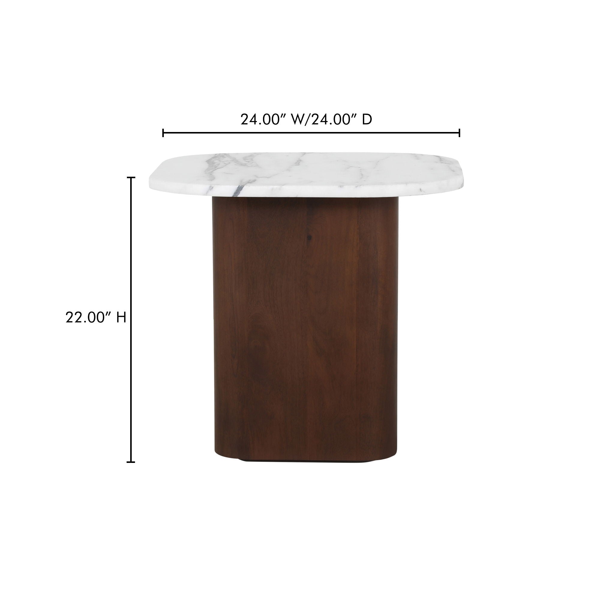 Dash - Accent Table - White Calacatta Marble
