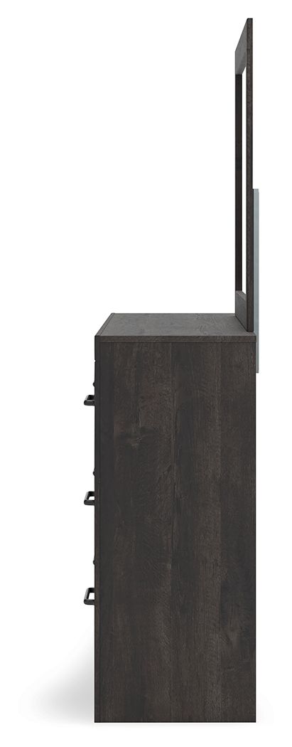 Hollivern - Dark Gray - Dresser And Mirror