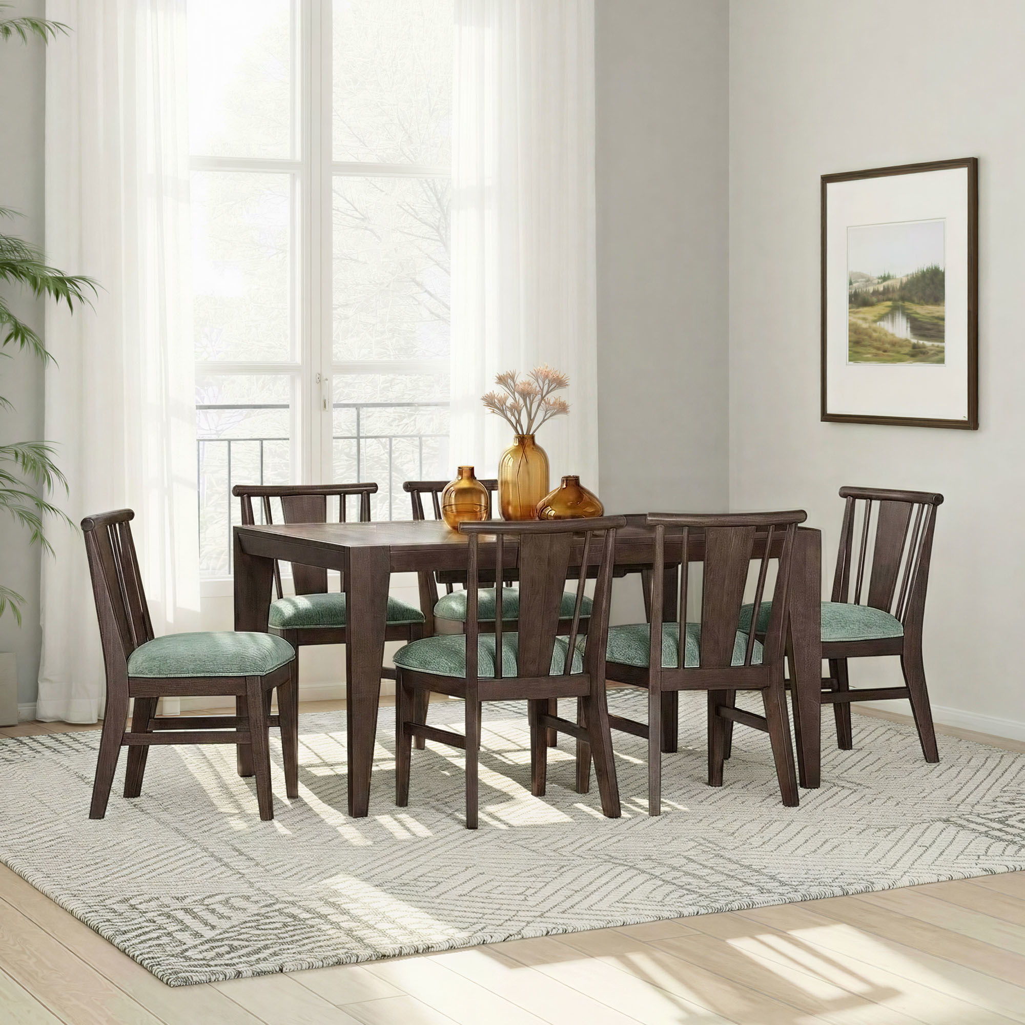 West End - Spindle Chair With Sage Green Seat
