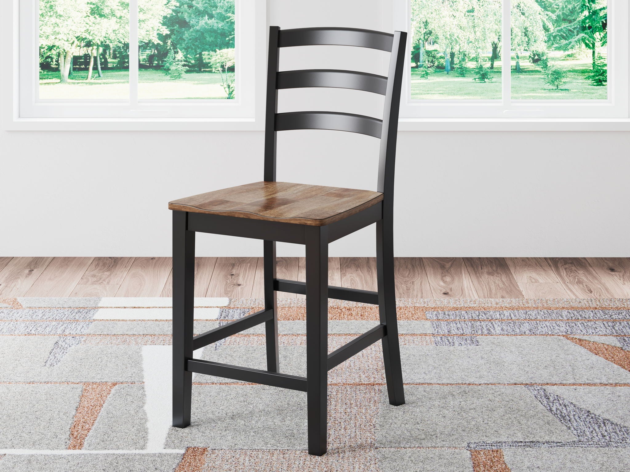 Wildenauer - Barstool (Set of 2) - Brown / Black